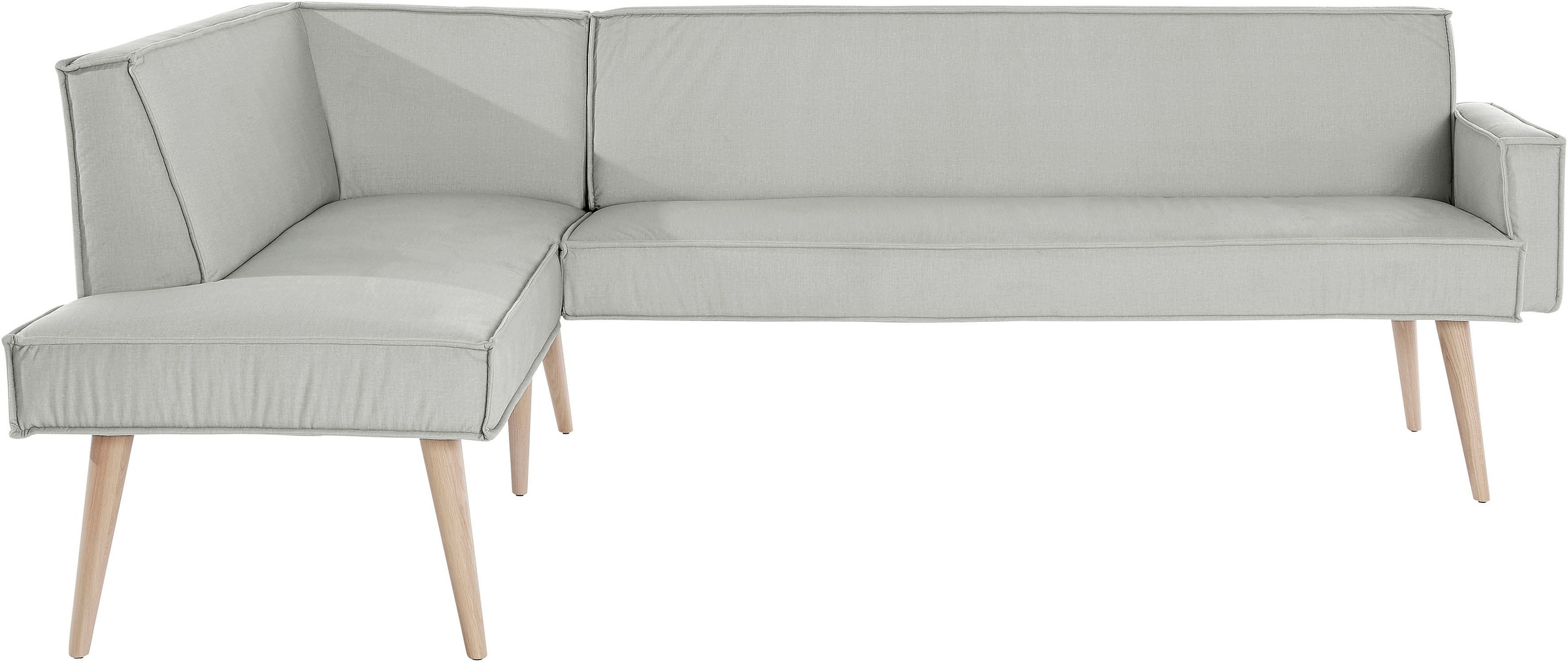 exxpo - sofa fashion Eckbank »Lungo, moderne Kedernaht, bequem und elegant, hoher Holzfuß«, hochwertige Detailverarbeitung, frei im Raum stellbar
