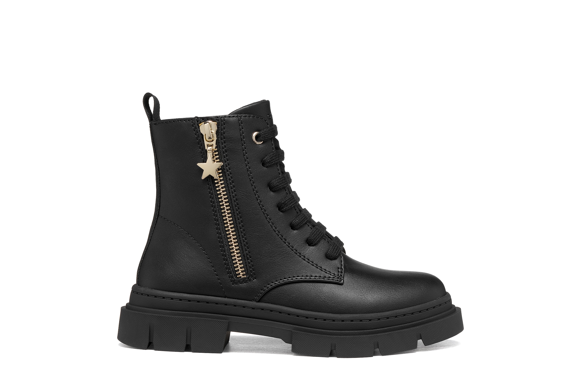 Geox Schnürboots »J KARSYN GIRL«  Stiefelette mit Außenreißverschluss, Größenschablone zum Download