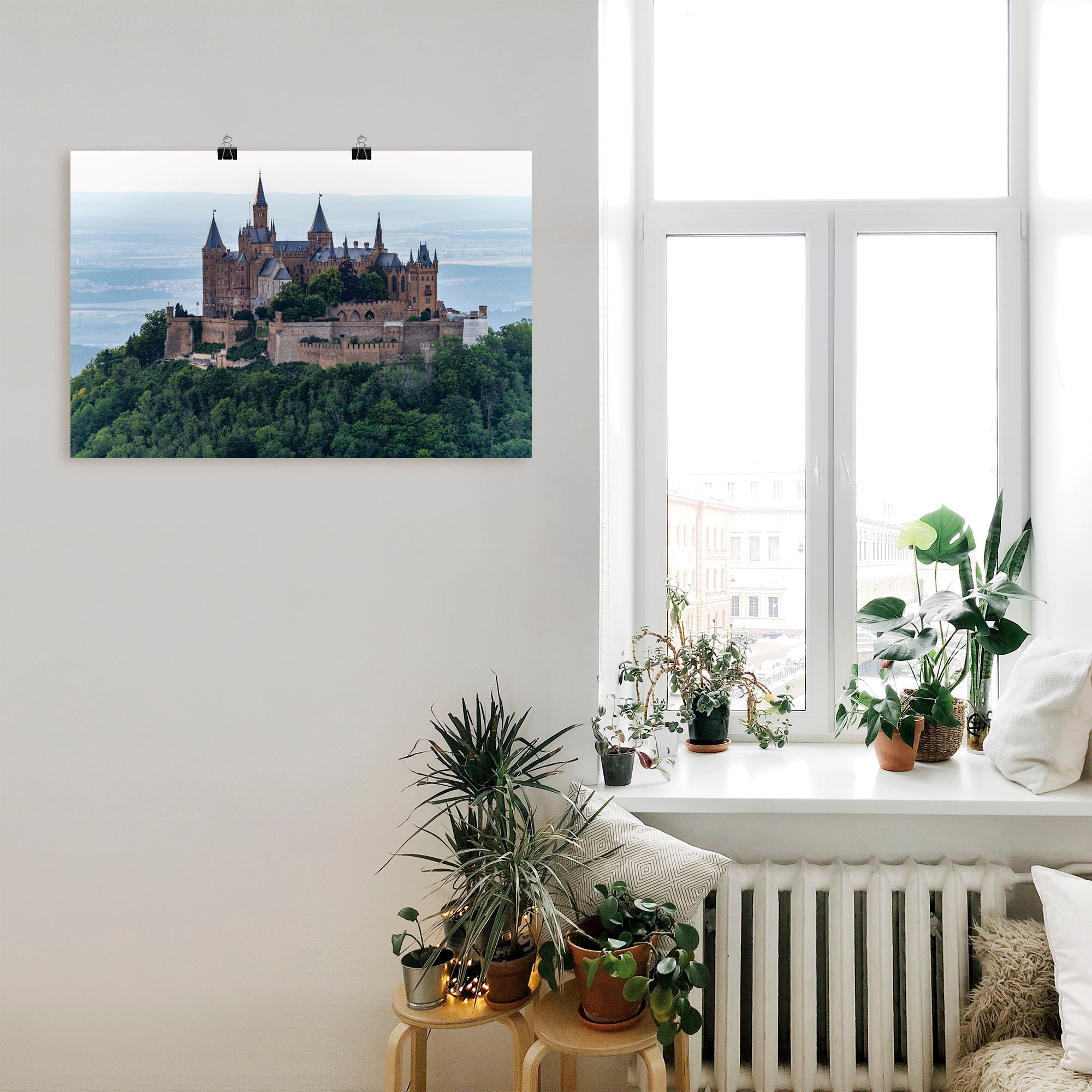 Poster »Burg Hohenzollern bequem Alubild, Wandaufkleber (1 bestellen Größen versch. Leinwandbild, oder Wandbild St.), als Artland als Nahaufnahme«, in Gebäude,