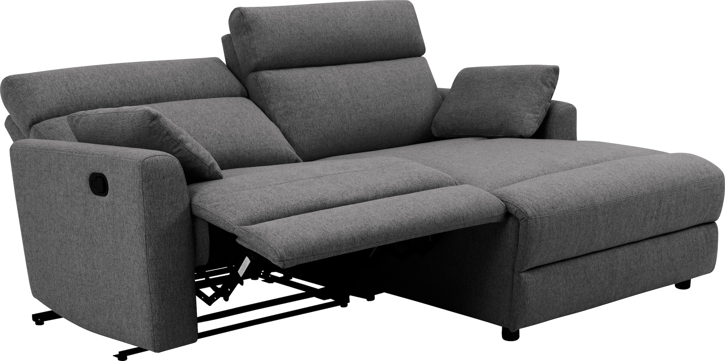 INOSIGN Ecksofa »JENNA, L-Form, 209cm, manuelle u. elektrische Funktion, mit USB A/C,«, Liegefunktion 105°-150°, Federkern, Struktur fein