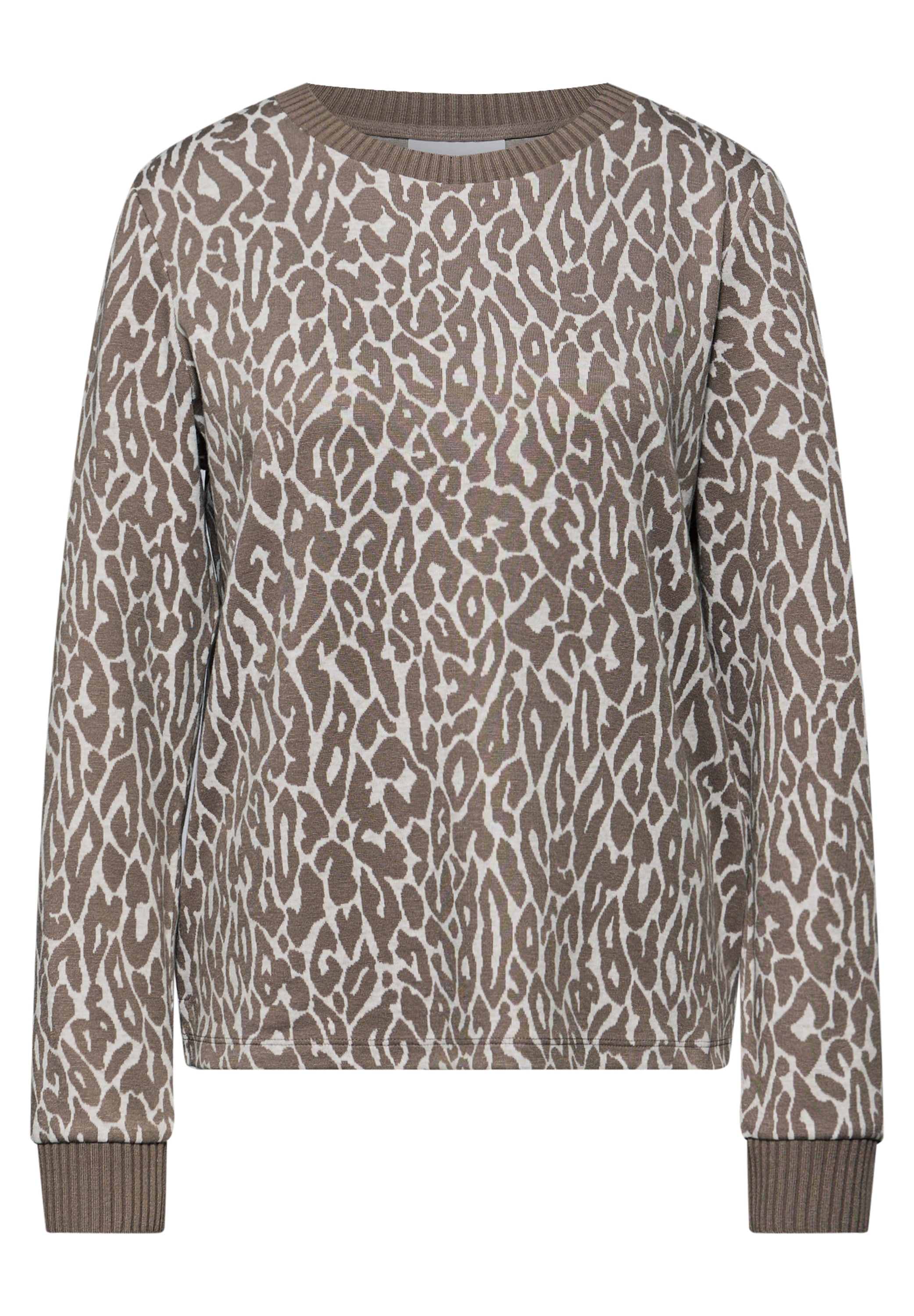 STREET ONE Langarmshirt im Leo-Jaquard-Look