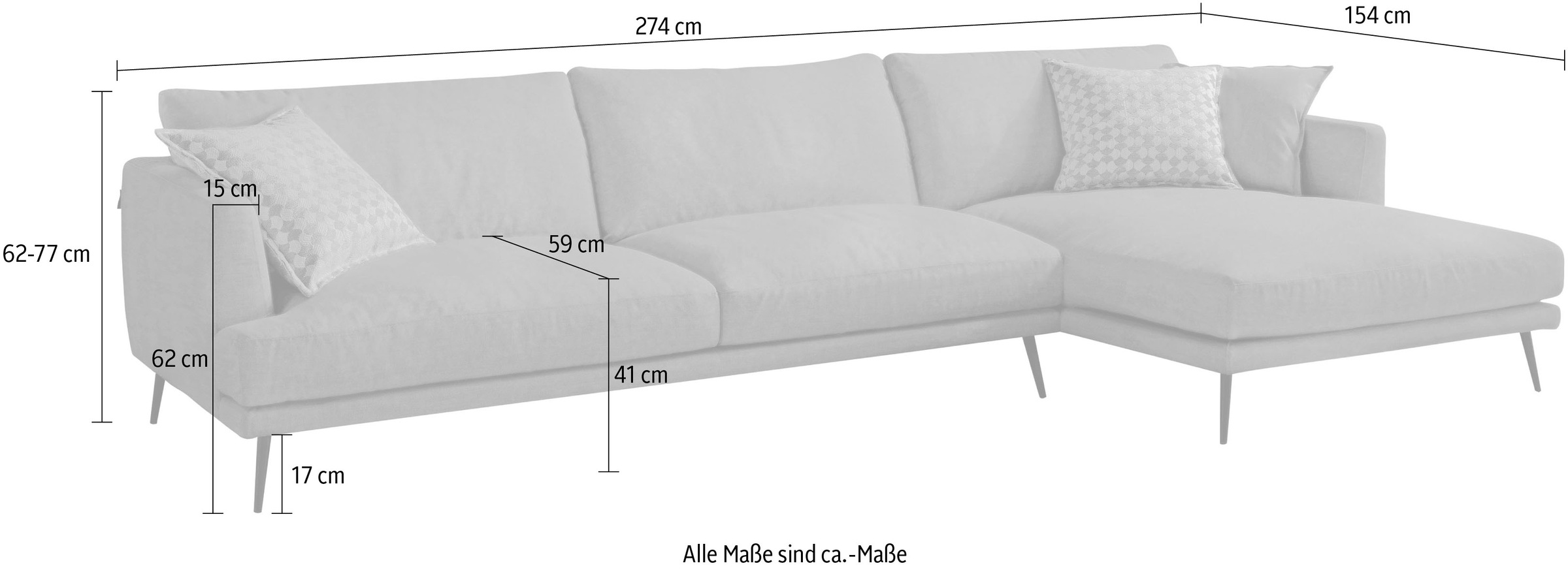 Egoitaliano Ecksofa »Sophia, Designsofa mit extrakomfortablem Sitzkomfort«, mit Daunenfederung, L-Form