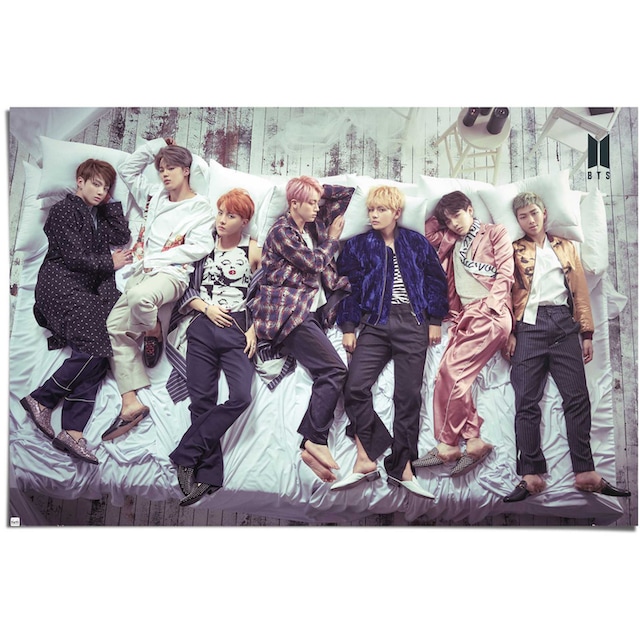 Reinders! Poster »Poster BTS Bett - Band - Bangtan Boys«, Orchester &  Bands, (1 St.) auf Rechnung bestellen
