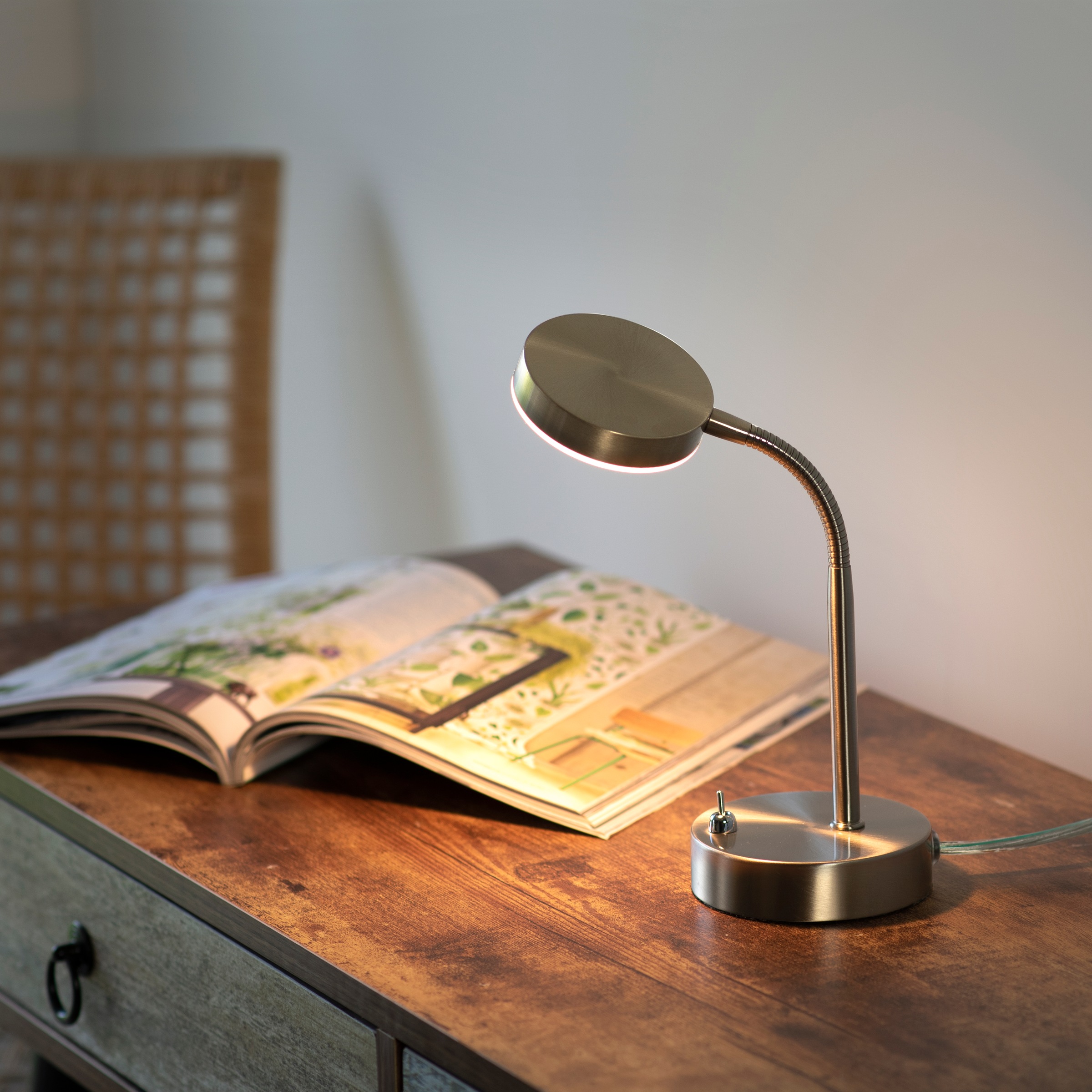 JUST LIGHT Schreibtischleuchte »HENSKEN«, Leuchtmittel LED-Board | LED fest integriert, LED, Schalter, Kippschalter