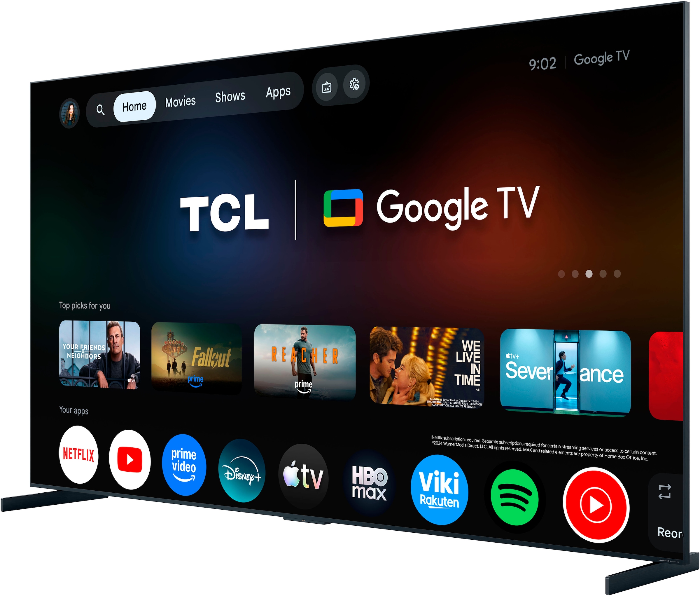 TCL Mini-LED-Fernseher »85RM9LX1« 215 cm/85 ″ Smart-TV Apple Airplay 2, 6.000 nits HDR, Audio von Bang & Olufsen