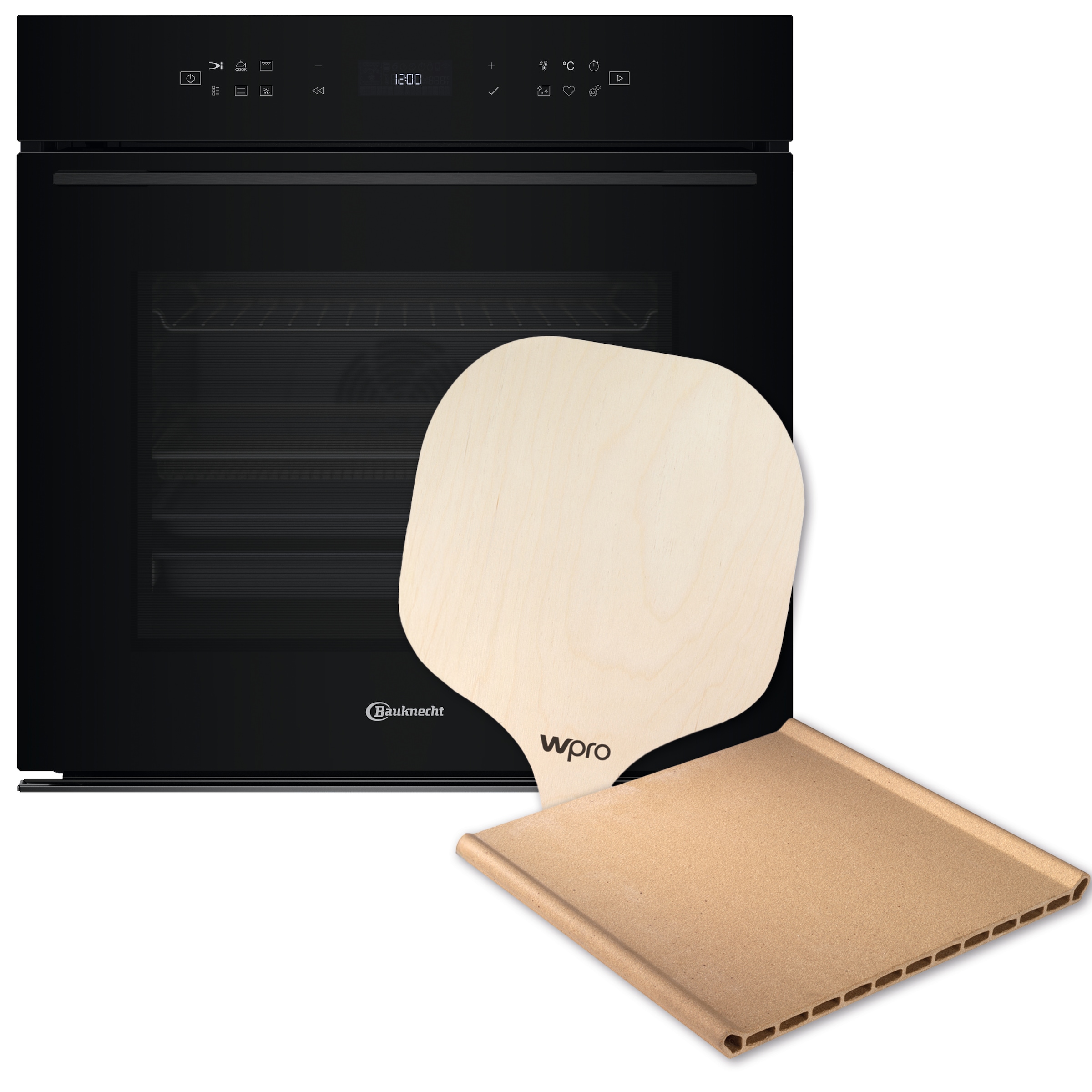 BAUKNECHT Pyrolyse Backofen »BBI7 310C PIZZA« mit 1-fach-Teleskopauszug mit Pyrolyse-Selbstreinigung Restaurant-Pizza daheim: 310°C Pizza-Funktion inkl. Pizzastein