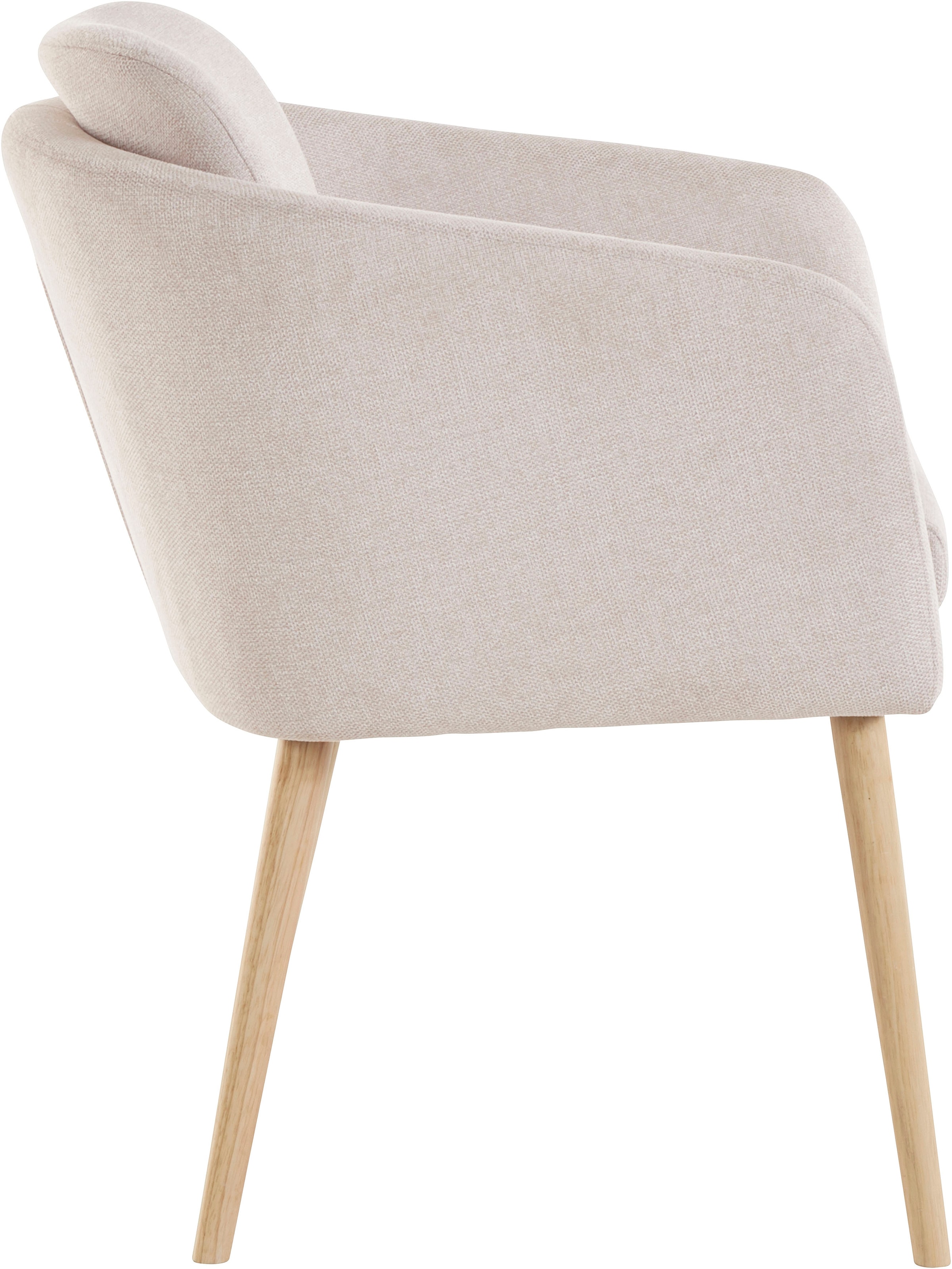 LeGer Home by Lena Gercke Esszimmerstuhl »Fleur«, Struktur fein, Beine aus Massivholz, bequemer Polsterstuhl, Schalenstuhl