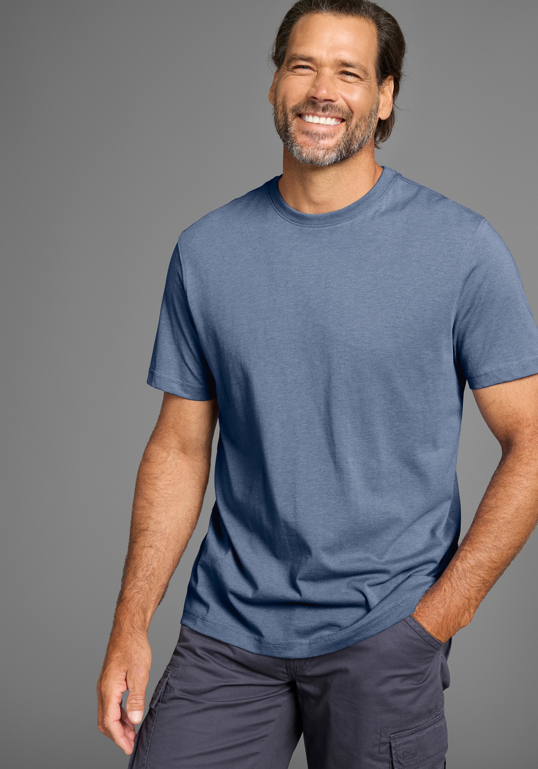 Man's World Rundhalsshirt, (2er-Pack), Kurzarm, Basic-Stil, aus Baumwollmischung, 2er-Pack