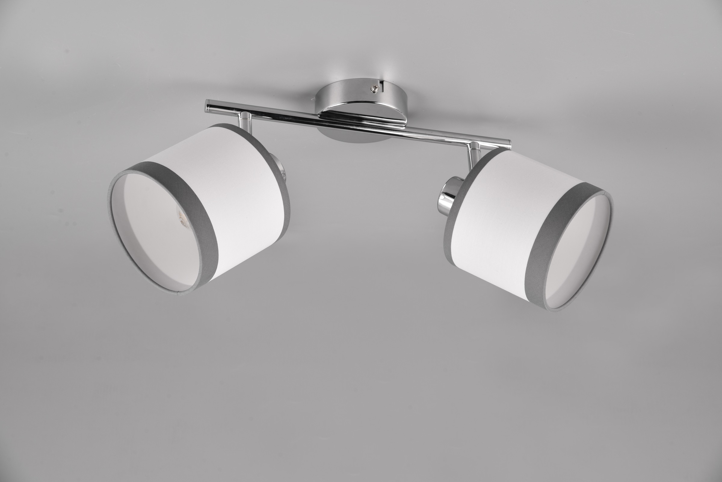 REALITY Leuchten Deckenstrahler »DAVOS, Deckenspot 2-flammig exkl 2xE14 max 10 W Stoffschirm zweifarbig«, 2 flammig, Leuchtmittel E14 | Leuchtmittel wechselbar, Wandspot Deckenspot schwenkbar Leuchtmittel wechselbar Flur Küche