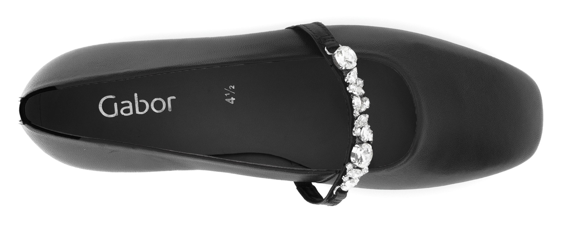 Gabor Ballerina, Blockabsatz, Bequemschuh, Flats mit funkelnden Schmucksteinen