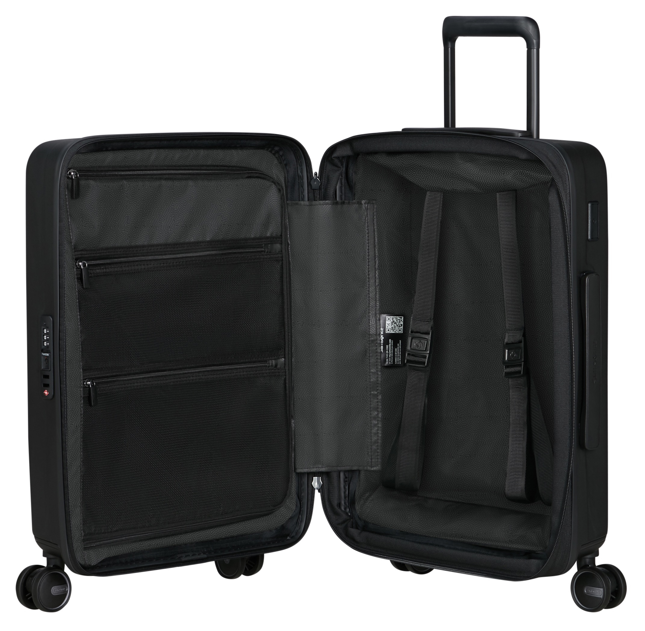Samsonite Hartschalen-Trolley »RESTACKD, verschiedene Größen und Farben«, (mit Packtaschen), 4 Rollen, Reisekoffer mit TSA Schloss Volumenerweiterung Packtaschen