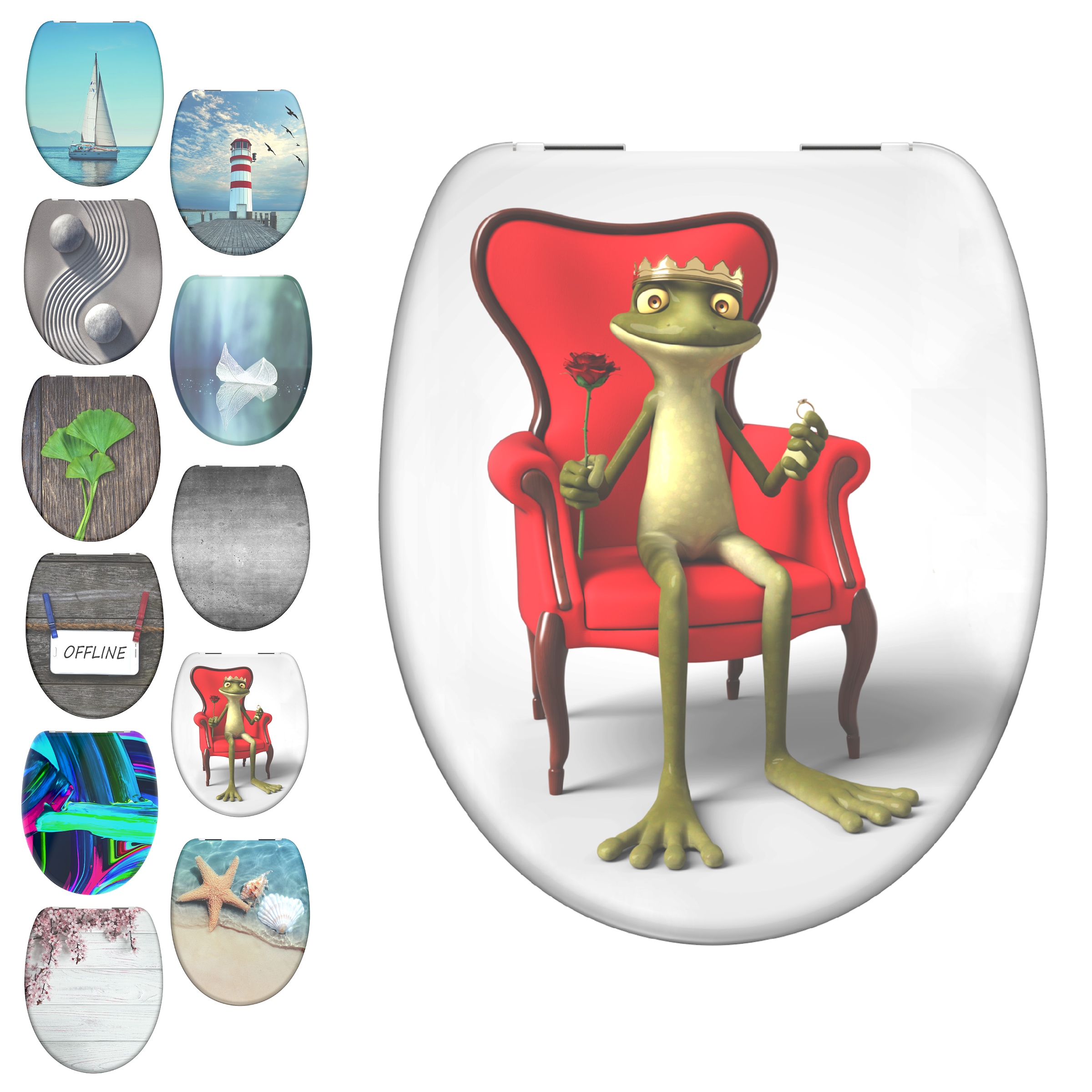 Schütte WC-Sitz »Segeln« bruchsicher und kratzfest, Absenkautomatik, Standardmaß