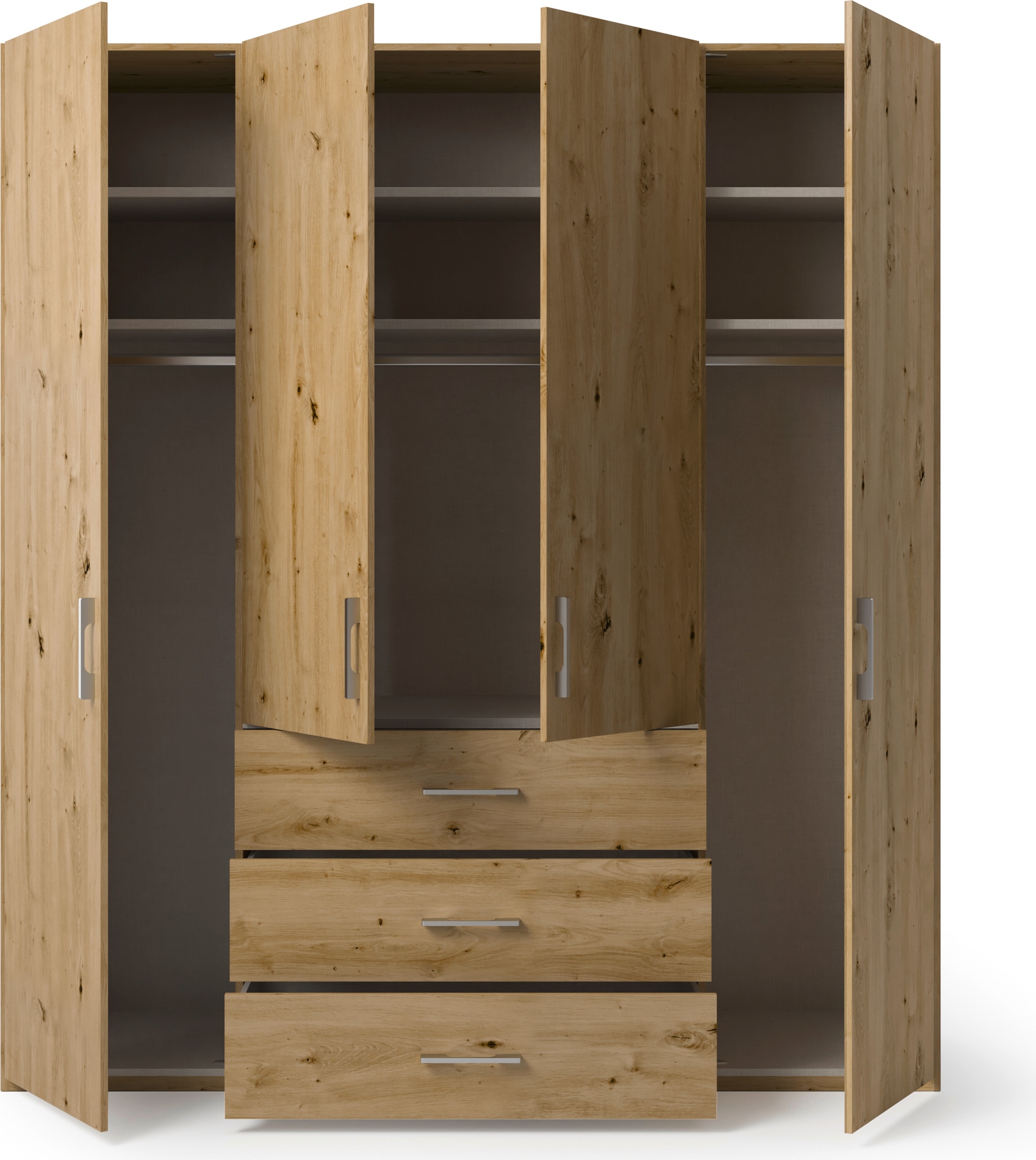 set one by Musterring Drehtürenschrank »Henderson« mit 3 Schubladen, inkl. Fachböden und Kleiderstangen