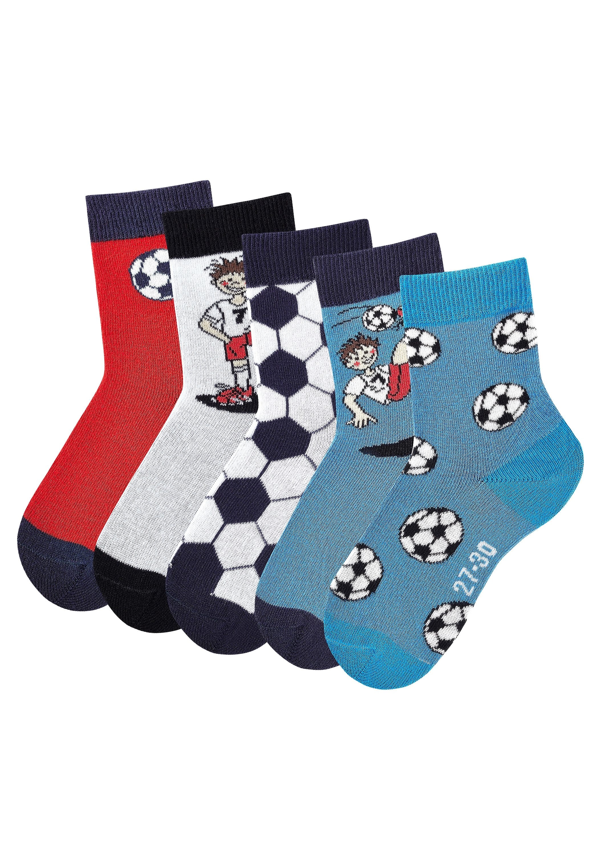 bei (5 H.I.S Socken, Fußballmotiven mit ♕ Paar),