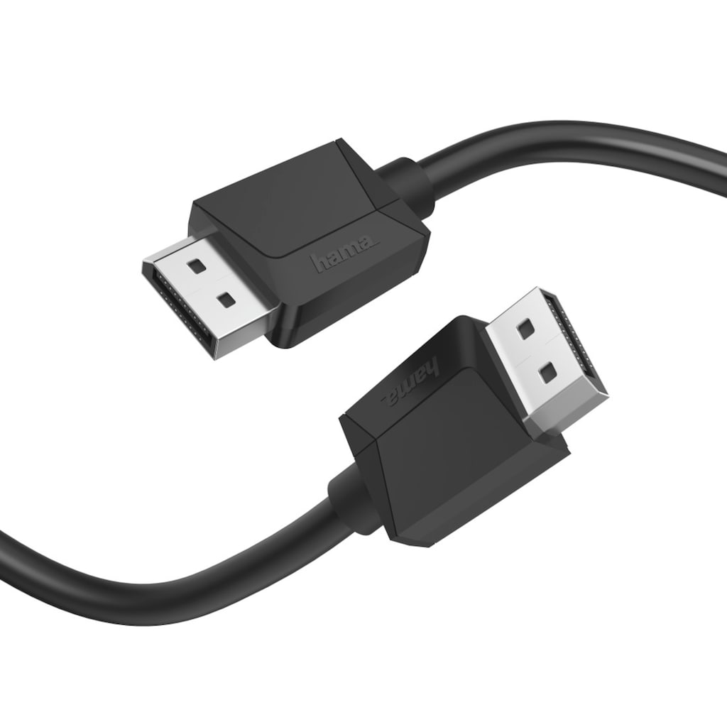 Hama Audio- & Video-Kabel »DisplayPort-Kabel mit schlanken Display-Port Stecker, 21,6 Gbit/s«, DisplayPort, DisplayPort, 150 cm