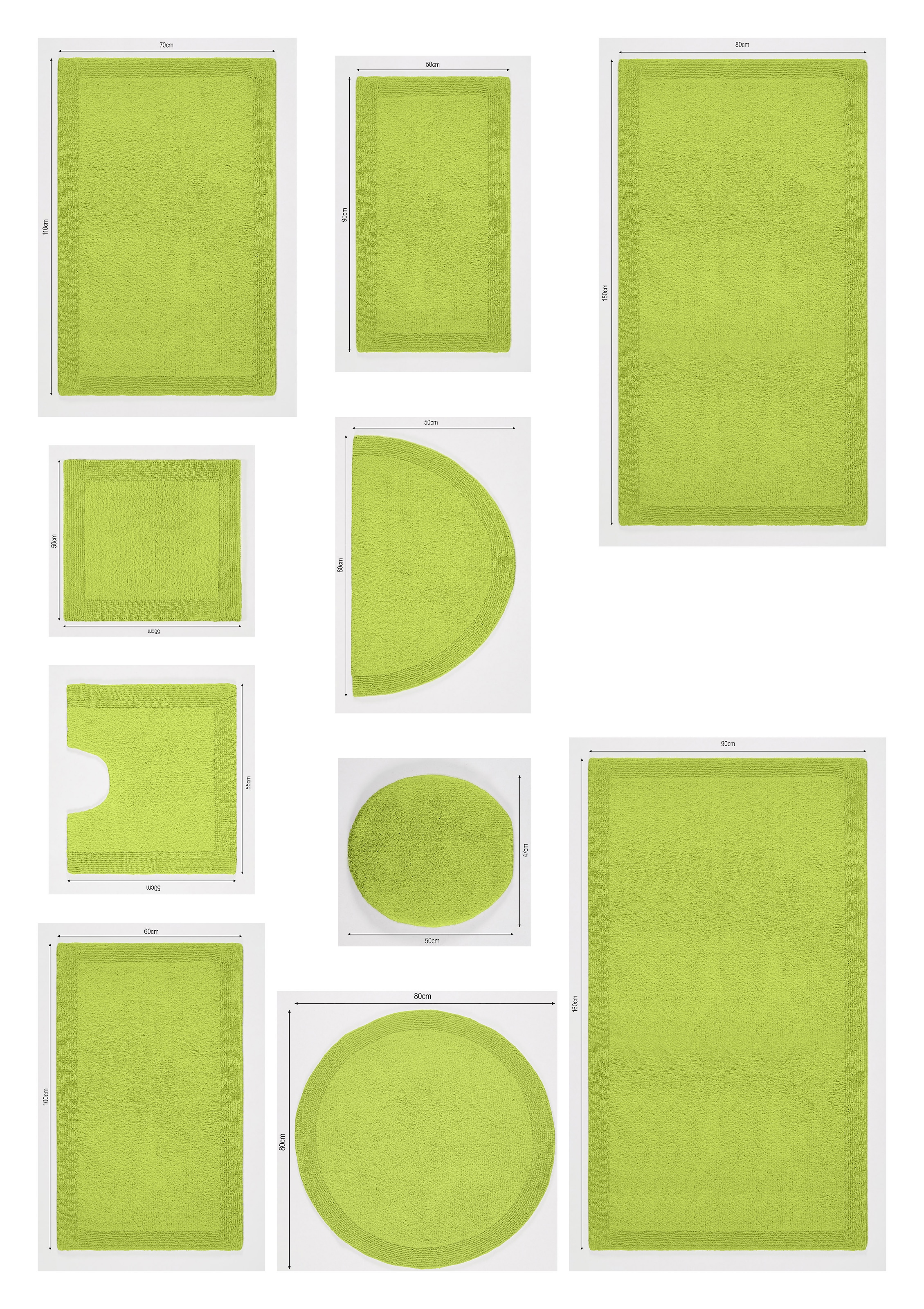 my home Badematte »Kapra, Badvorleger, Badezimmer Teppich«, beidseitig nutzbar-fußbodenheizungsgeeignet-strapazierfähig, mit Bordüre, Badteppich, Badematte, Baumwolle