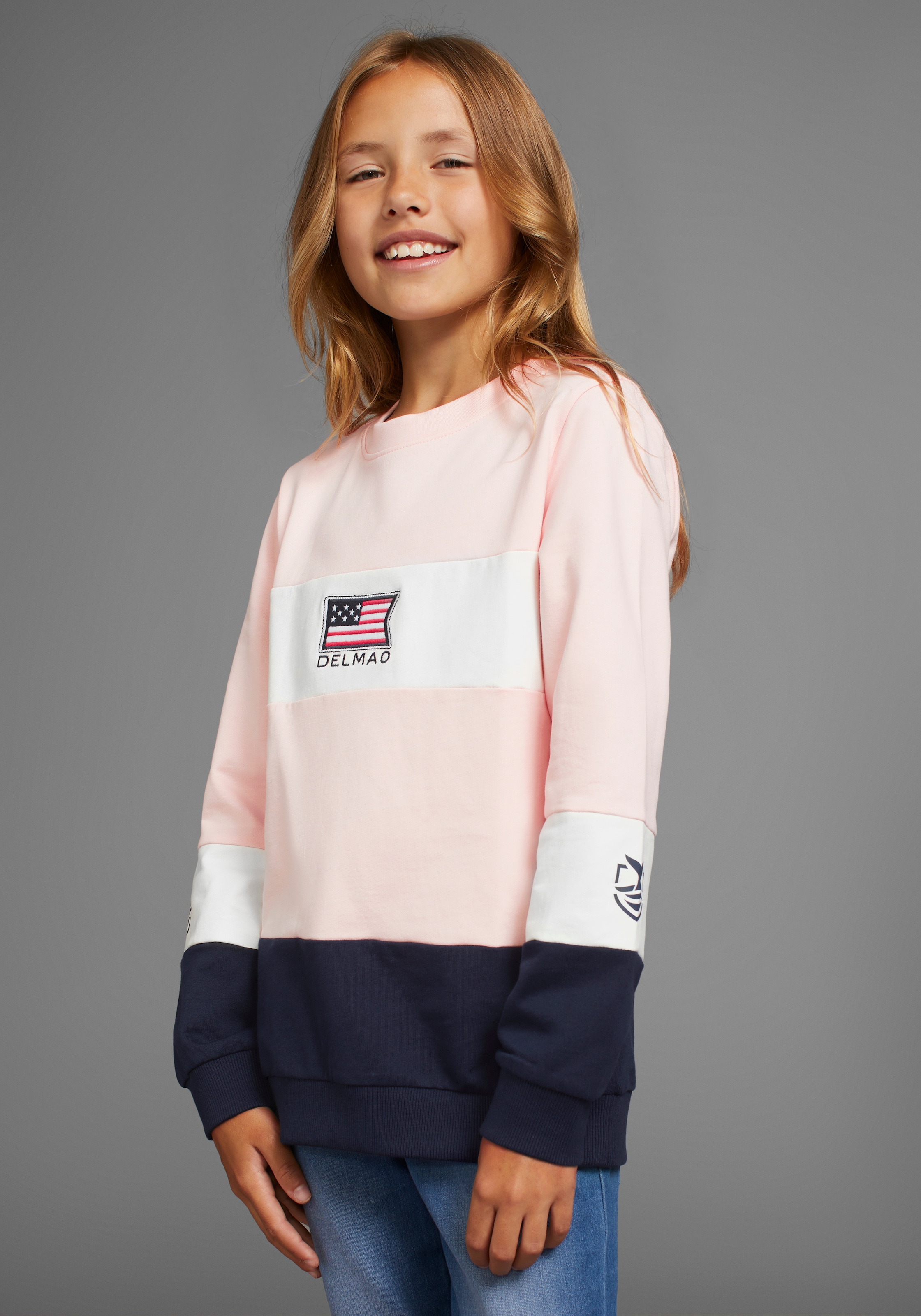 Sweatshirt »Colorblocking Sweatshirt«, mit Logo-Stickerei für Mädchen