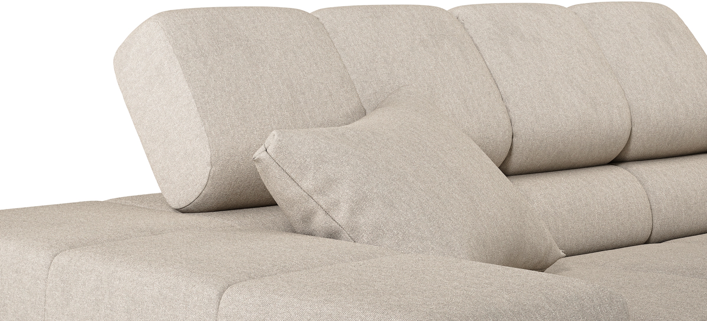INOSIGN Ecksofa »Ancona incl. Kopfteilverstellung, Zierkissen Breite 319cm, L-Form«, wahlweise motorische Sitztiefenverstellung, auch in Cord + Easy Care