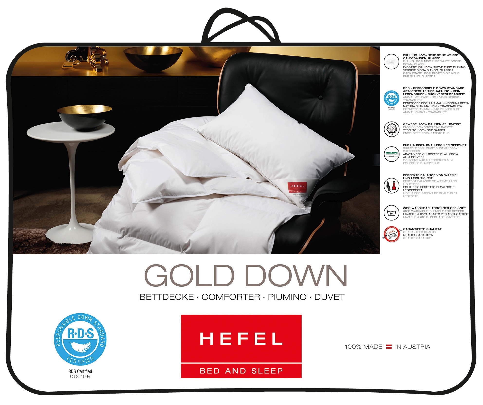 Hefel Einziehdecke »Gold Down«, normal, (1 St.)