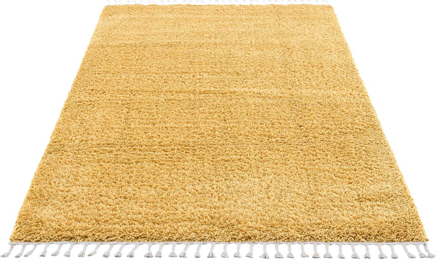Carpet City Hochflor-Teppich »Pulpy 100«, rechteckig, 30 mm Höhe, Läufer, weich, mit Fransen, uni, viele Größen, Wohnzimmer, Schafzimmer
