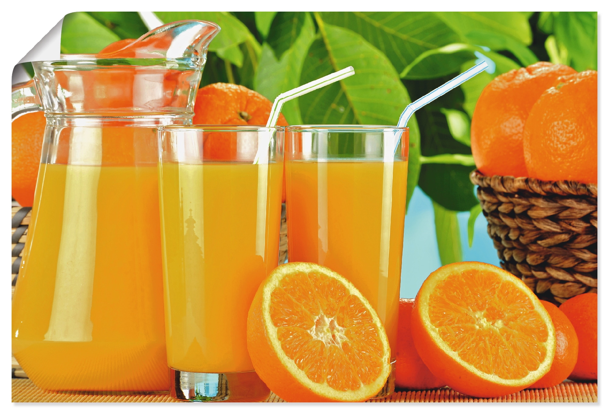 Artland Poster »Gesunder Orangensaft«, Getränke, (1 St.), als Alubild, Leinwandbild, Wandaufkleber oder Poster in versch. Größen