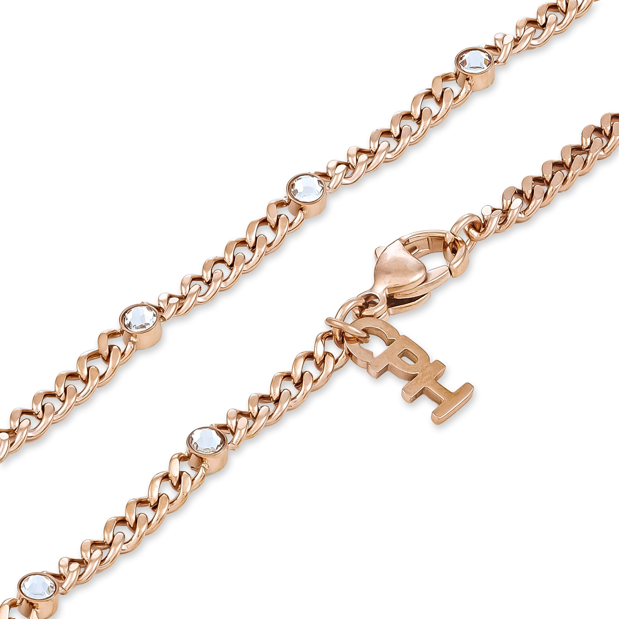 Copenhagen Studios Edelstahlarmband »Schmuck Geschenk Edelstahl Armkette  Glittery Cuban« mit Strassstein