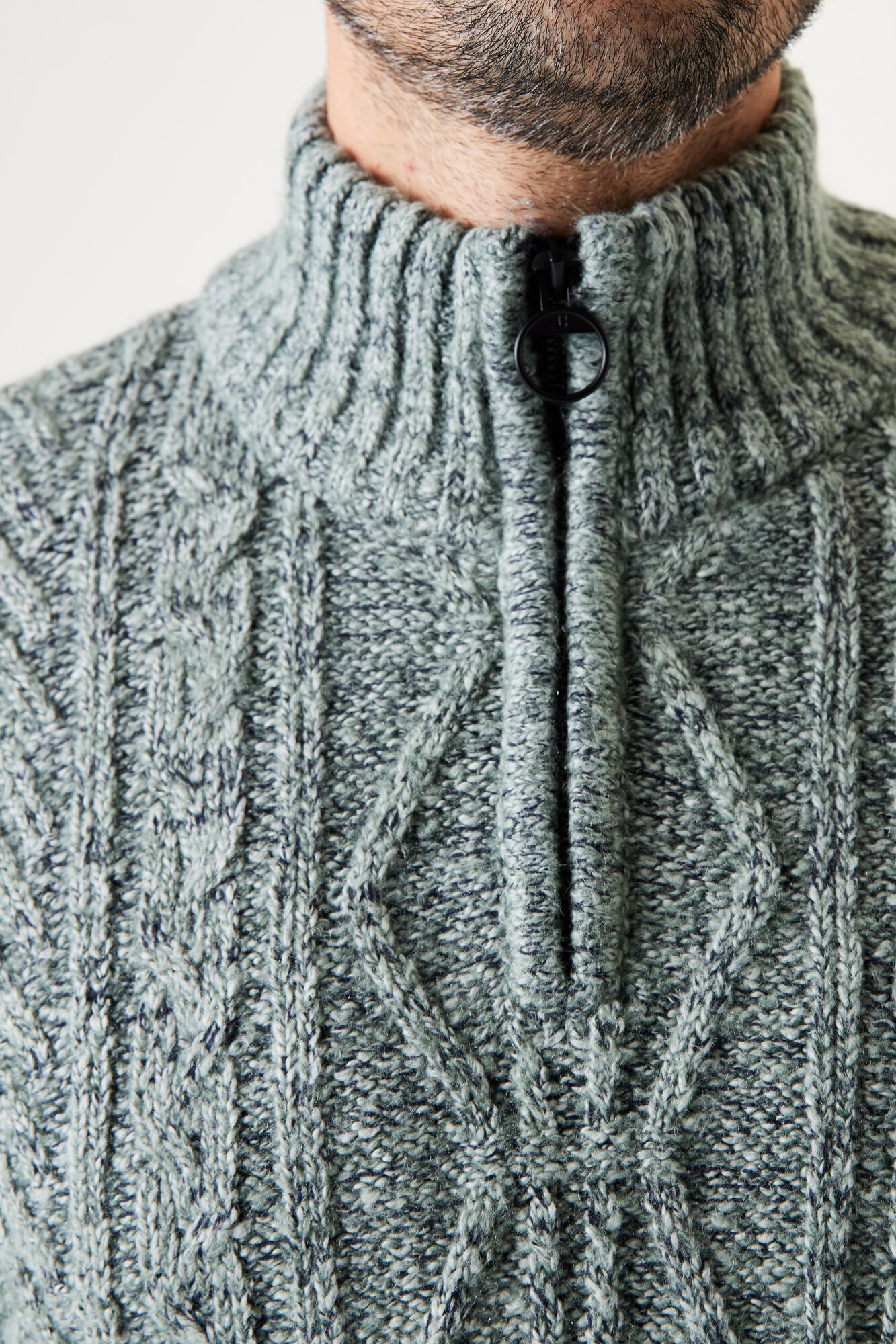 Garcia Strickpullover, mit Zipper und Zopfmuster