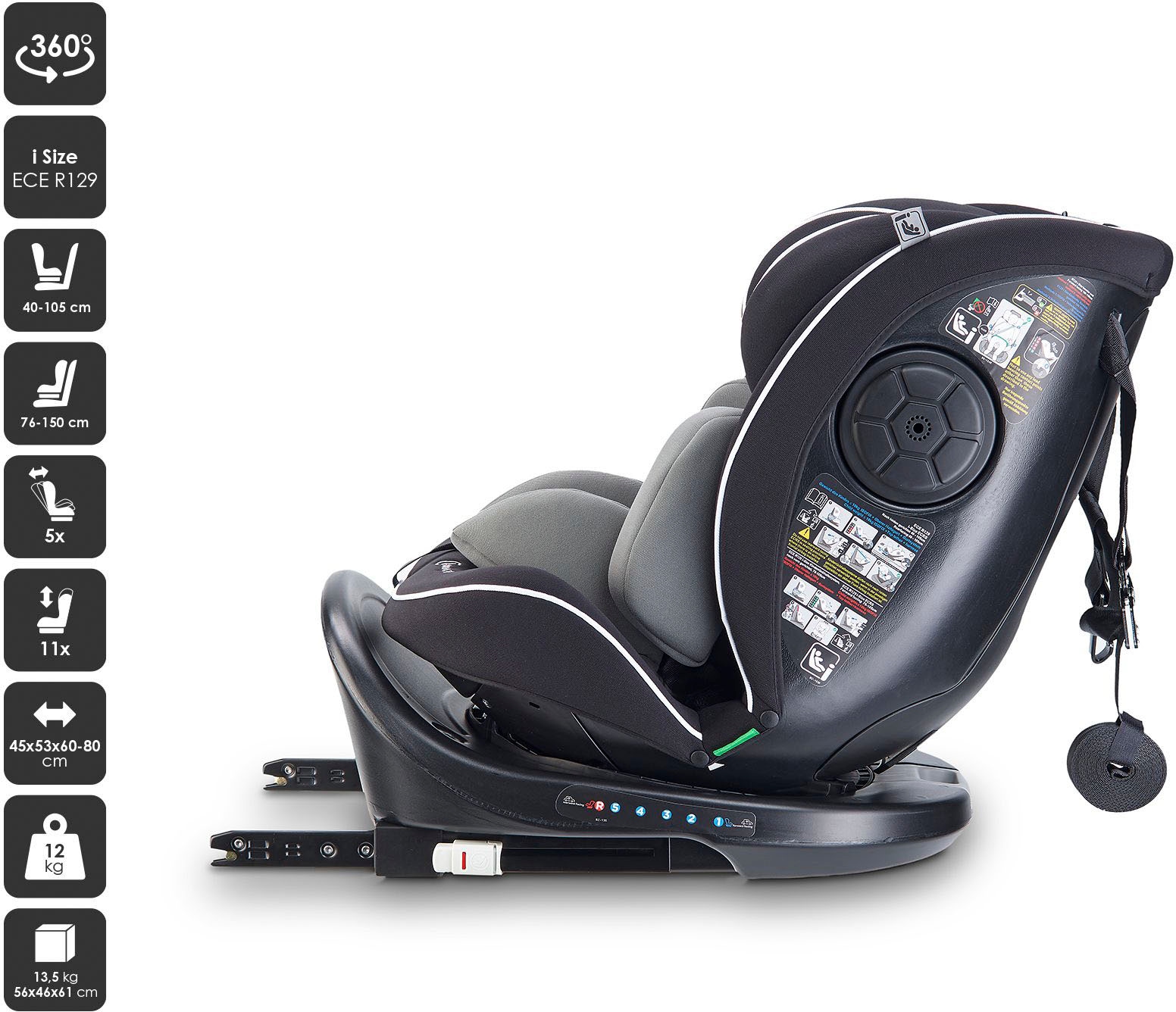 BabyGo Autokindersitz »Nova2 360 I Size«, für Körpergröße von 40-150 cm