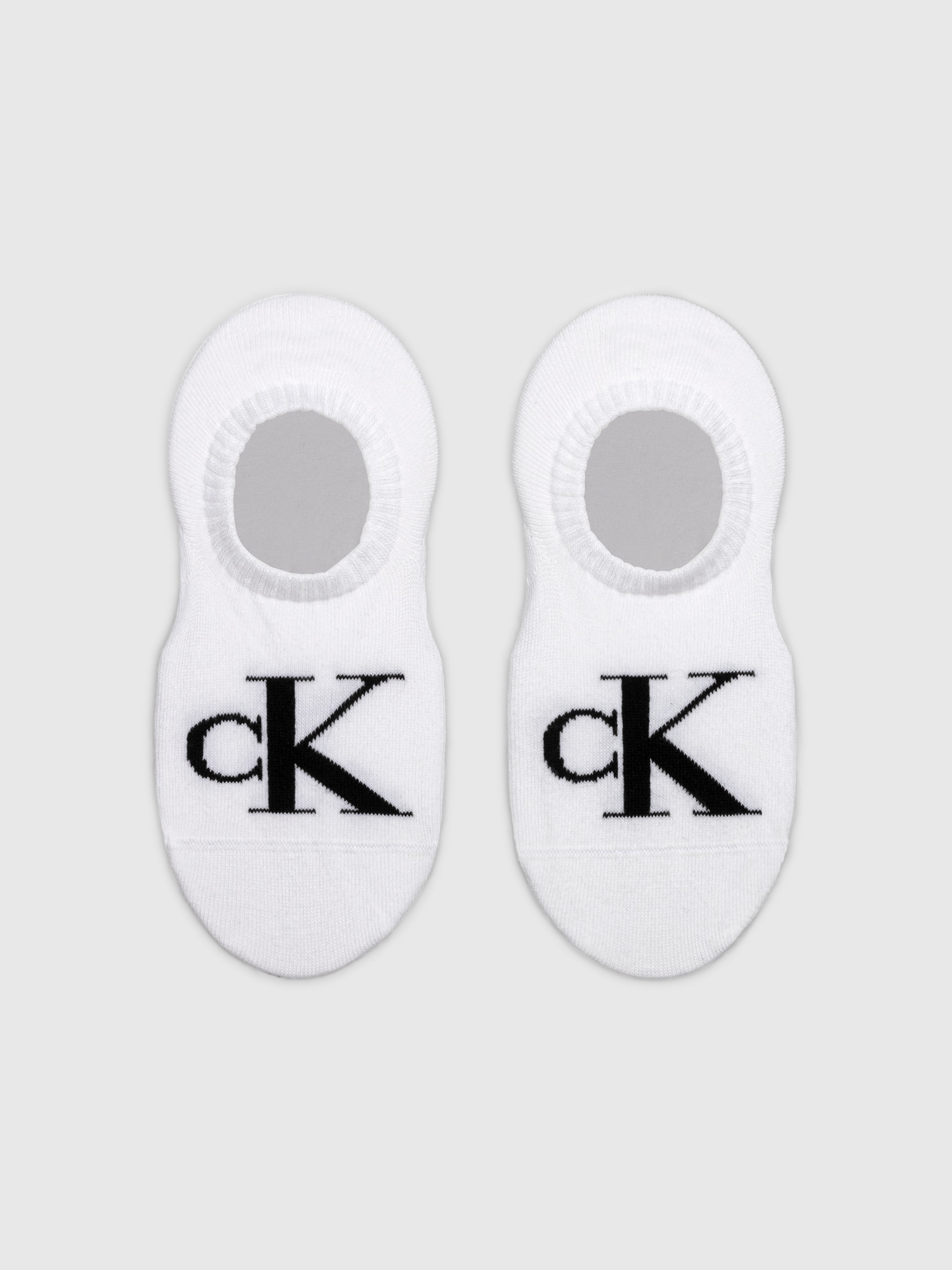 Calvin Klein Jeans Füßlinge »CKJ WOMEN FOOTIE HIGH CUT 2P MONOGRAM«, (2 Paar), Mit großer Logostickerei vorn