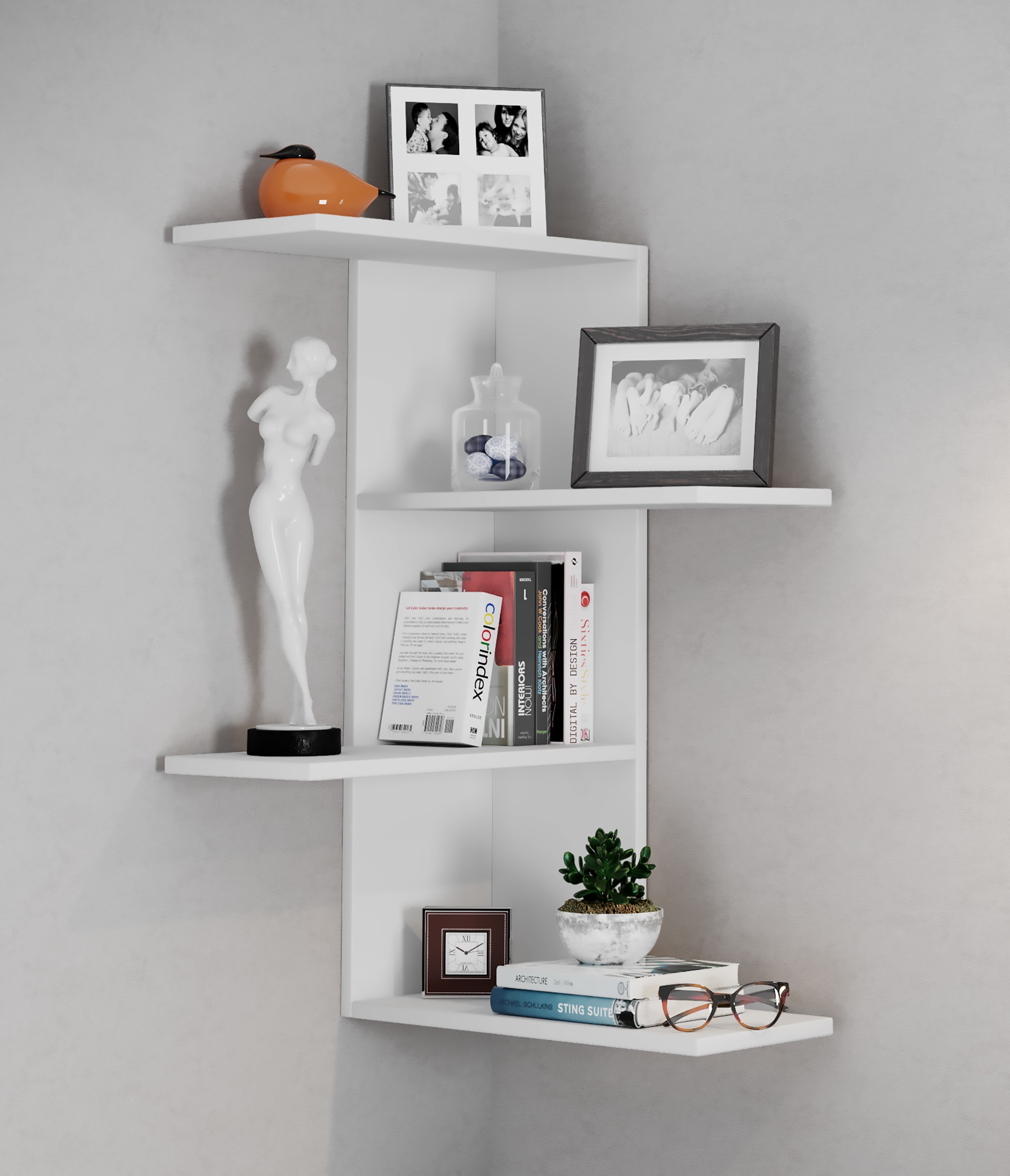 VCM Wandregal »Holz Wandregal Hängeregal Eckregal Regal Balos« 1 Stk. tlg.