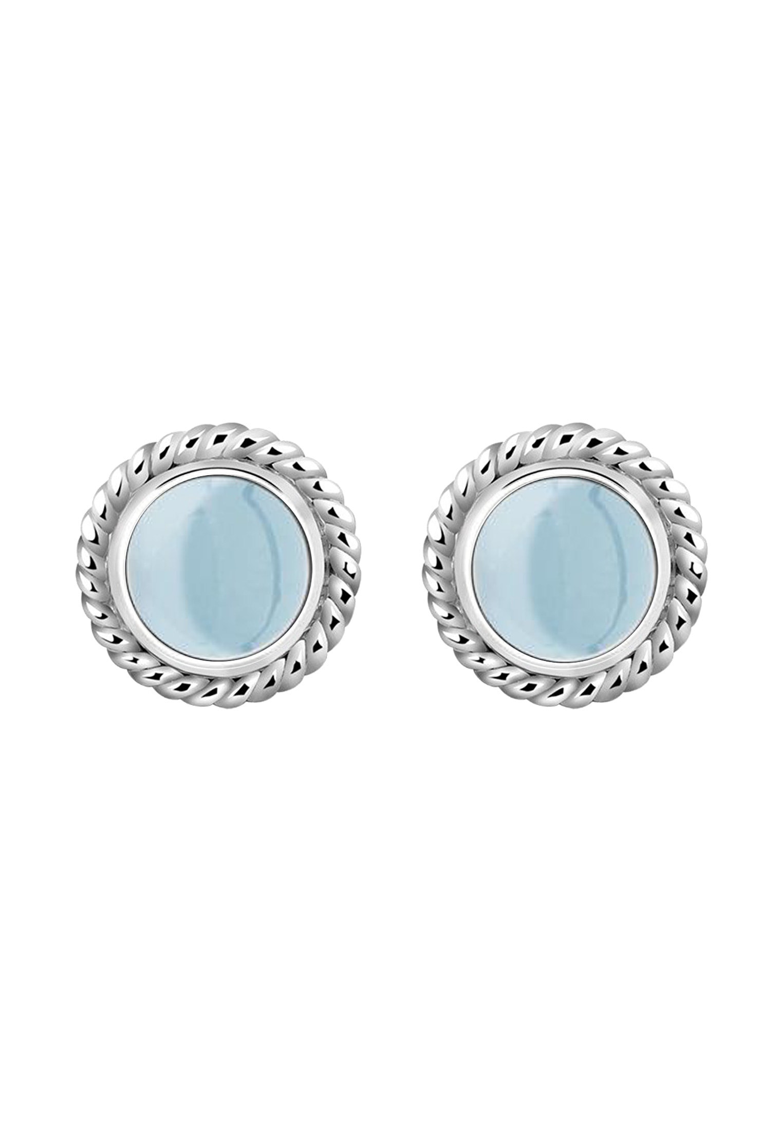 Nenalina Paar Ohrstecker »Ohrringe Aquamarin Geburtsstein März Trend Stilvoll 925 Silber«