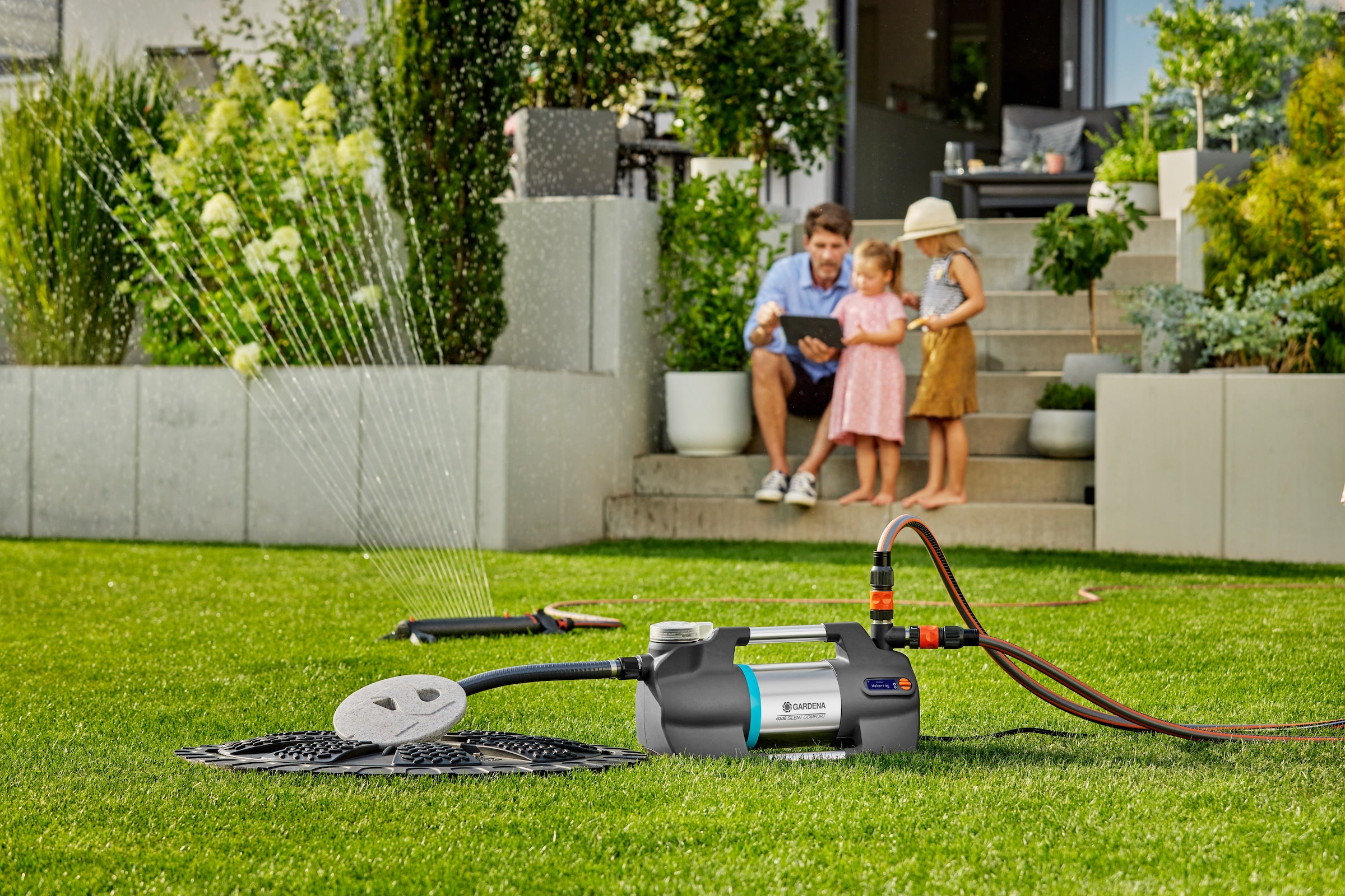 GARDENA Gartenpumpe »6300 SilentComfort«, besonders geräuscharm, mit Bluetooth®, 6300 l/h, 1050 W