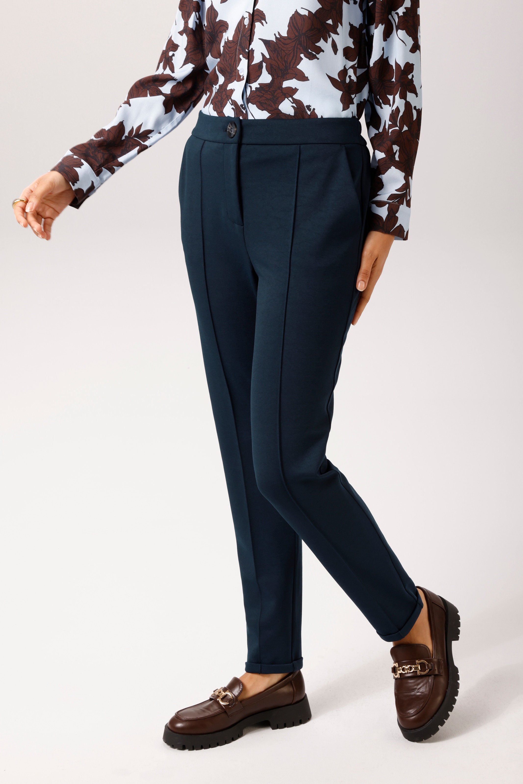 Aniston CASUAL Jerseyhose  mit Biesen verziert