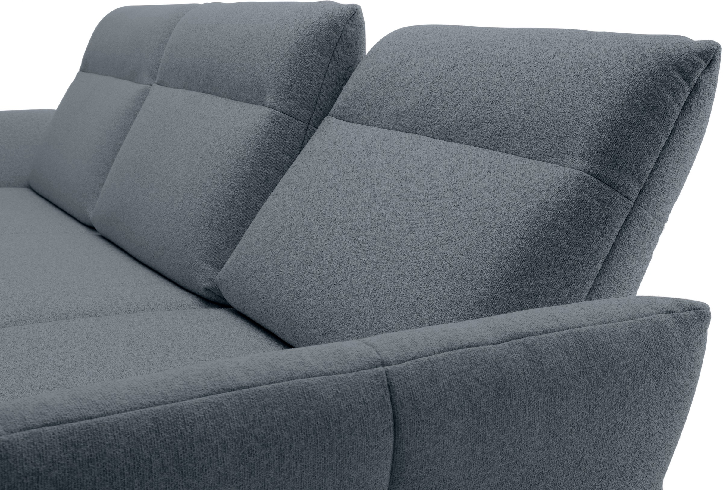 Creation BY ROLF BENZ Ecksofa »CR.460«, Sockel in Nussbaum, Winkelfüße in Umbragrau, Breite 338 cm