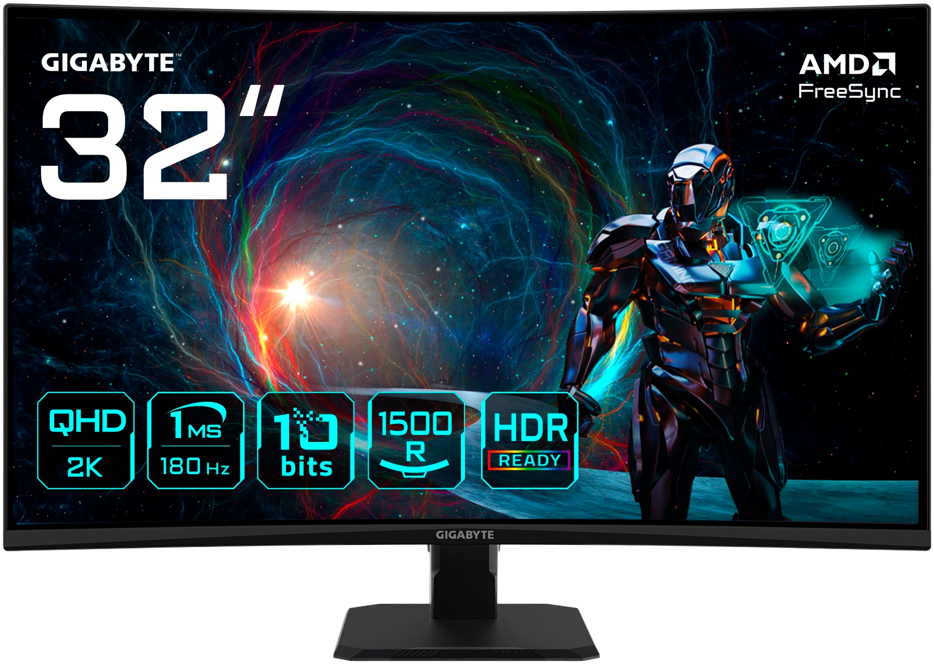 GAMEMAX Gaming-PC-Komplettsystem »GigaDeal CLAW BK 2802 AMD Ryzen 5 7500F 32GB DDR5 1TB SSD RX 9070« 32 ″ AMD Ryzen 5 Radeon™ RX 9070 32 GB RAM 1.000 GB SSD Windows 11, DDR5 RAM + Gigabyte GS32QCA LED-Monitor Curved, 80 cm 32"