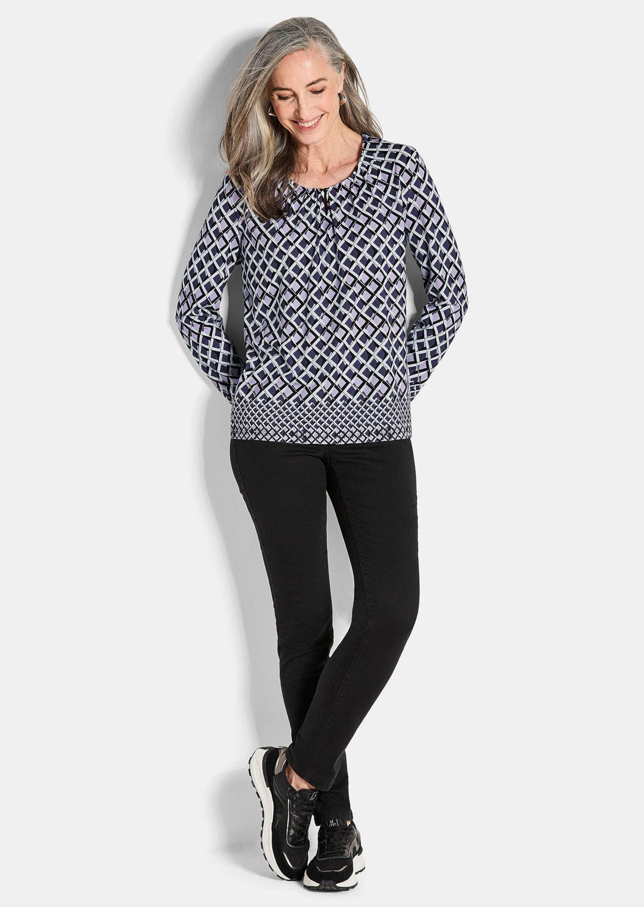 GOLDNER Print-Shirt »Kurzgröße Grafisches Jersey-Shirt mit Rundhals«
