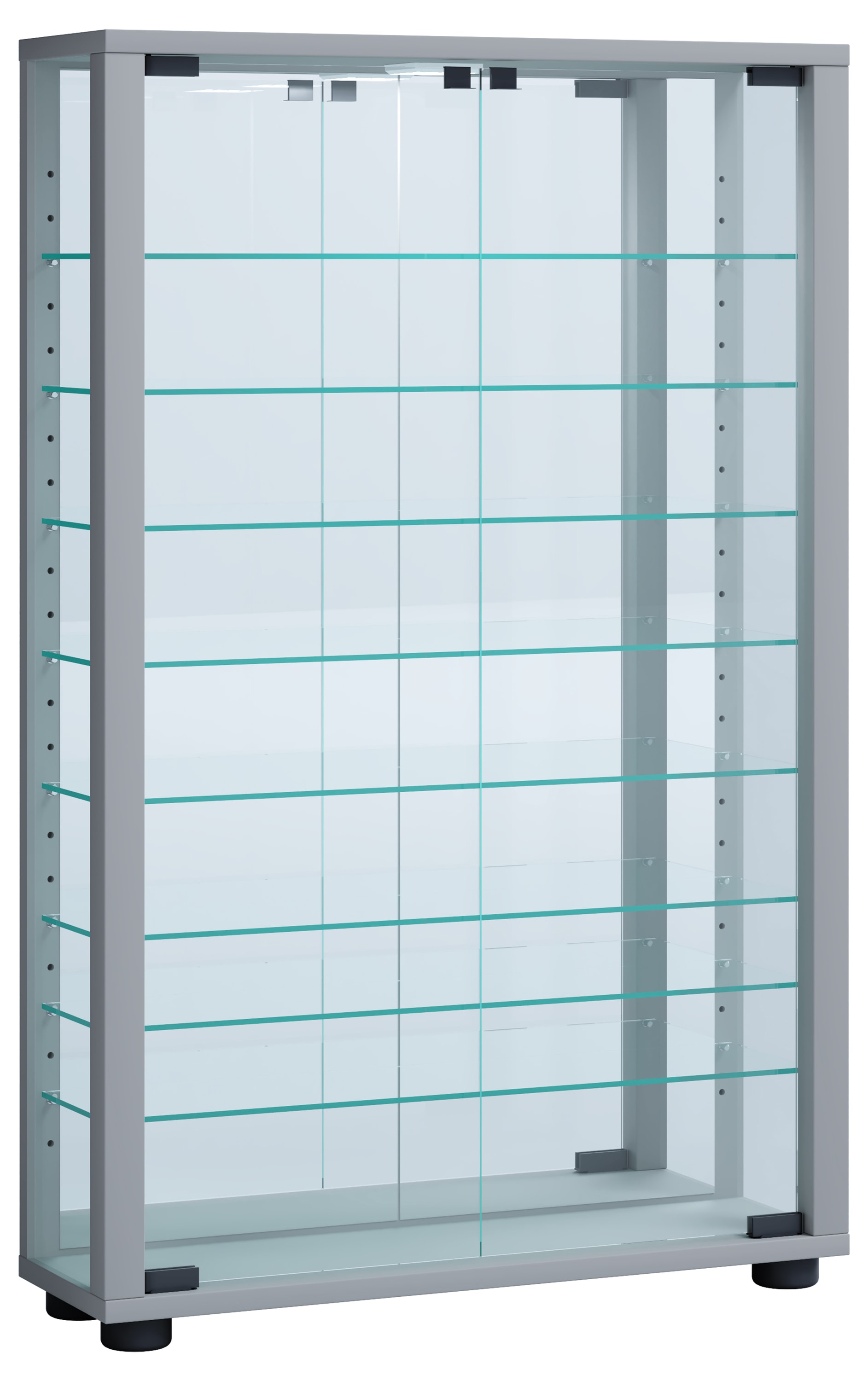 VCM Wandregal »VCM Glasvitrine hängend | Vitrine Glas mit ESG-Sicherheitsglas | Maße ca. . H. 91 x B. 59 x T. 18 cm| Hängevitrine Glas | Modern und platzsparend | Vitrine Glas - Vitrosa Mini Spiegel«