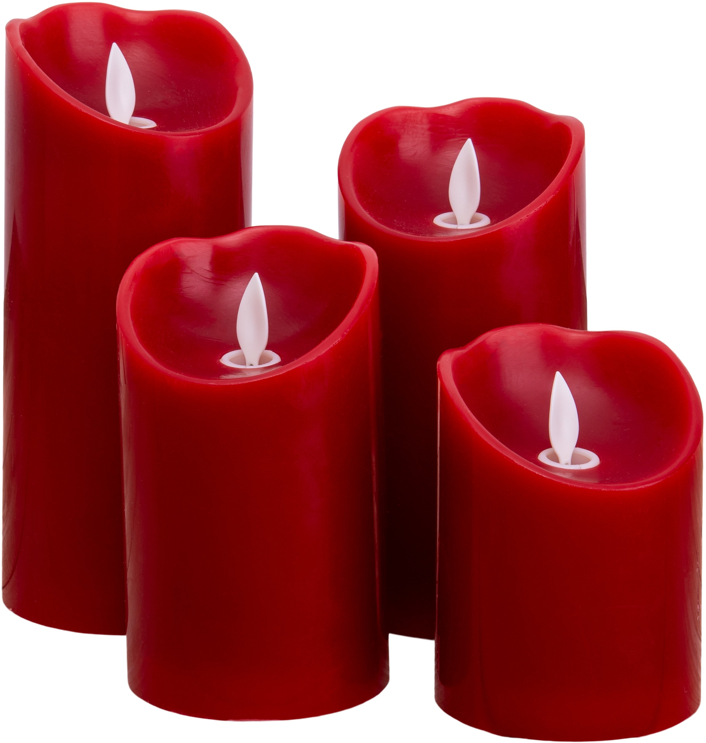 näve Dekolicht »Kerzen«, | 1 flammig-flammig, 10cm kaufen rot online 17,5cm) Ã˜ Set 15cm 12,5cm Jahren mit 7,5cm (Höhe Garantie 3 4er XXL Timer dimmbar
