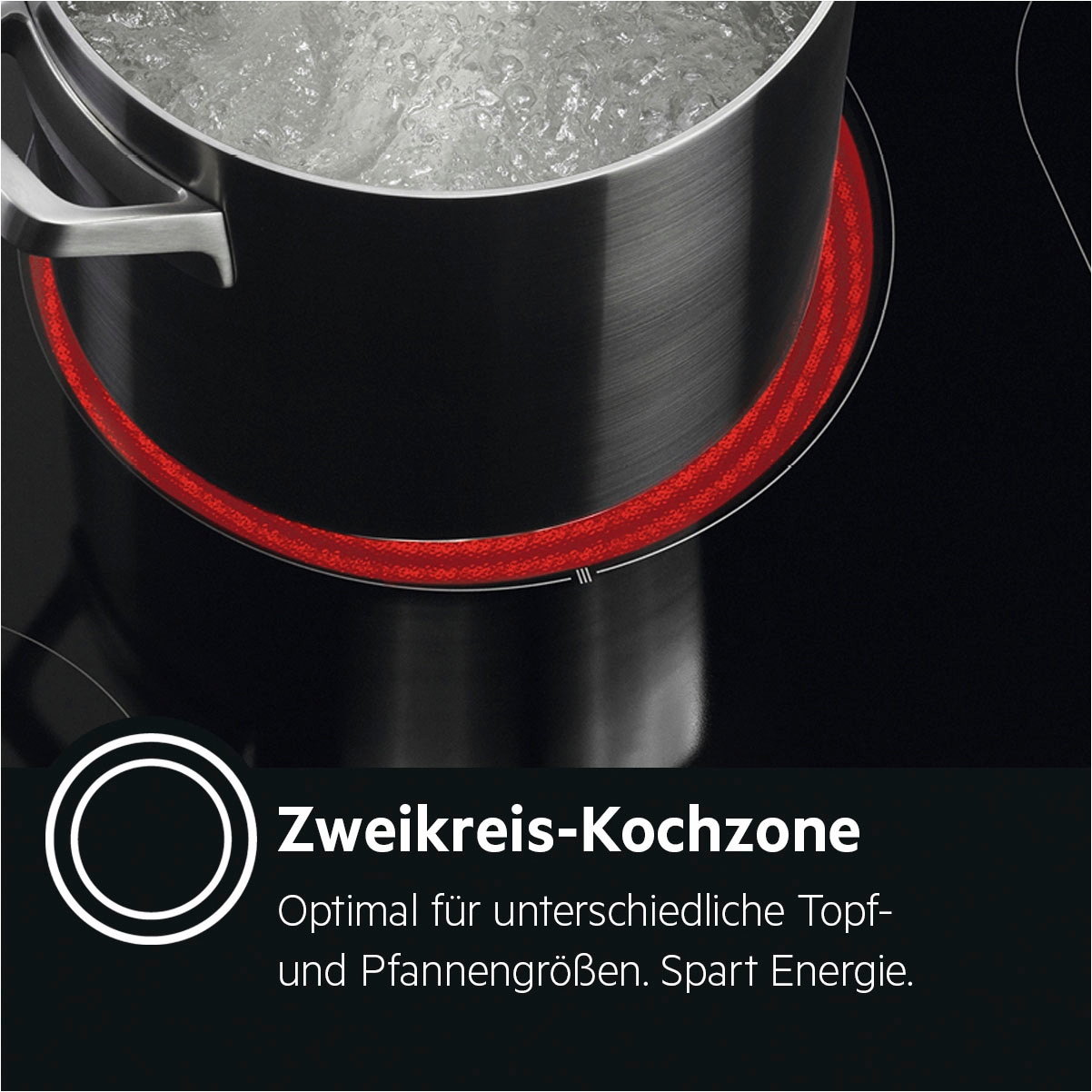 AEG Elektro-Standherd »CCB6445BBB«, mit FlexiRunners™ – Teilauszug (2 Paar), Heißluftsystem, Bräter- und Mehrkreiskochzone, 60 cm, matt schwarz