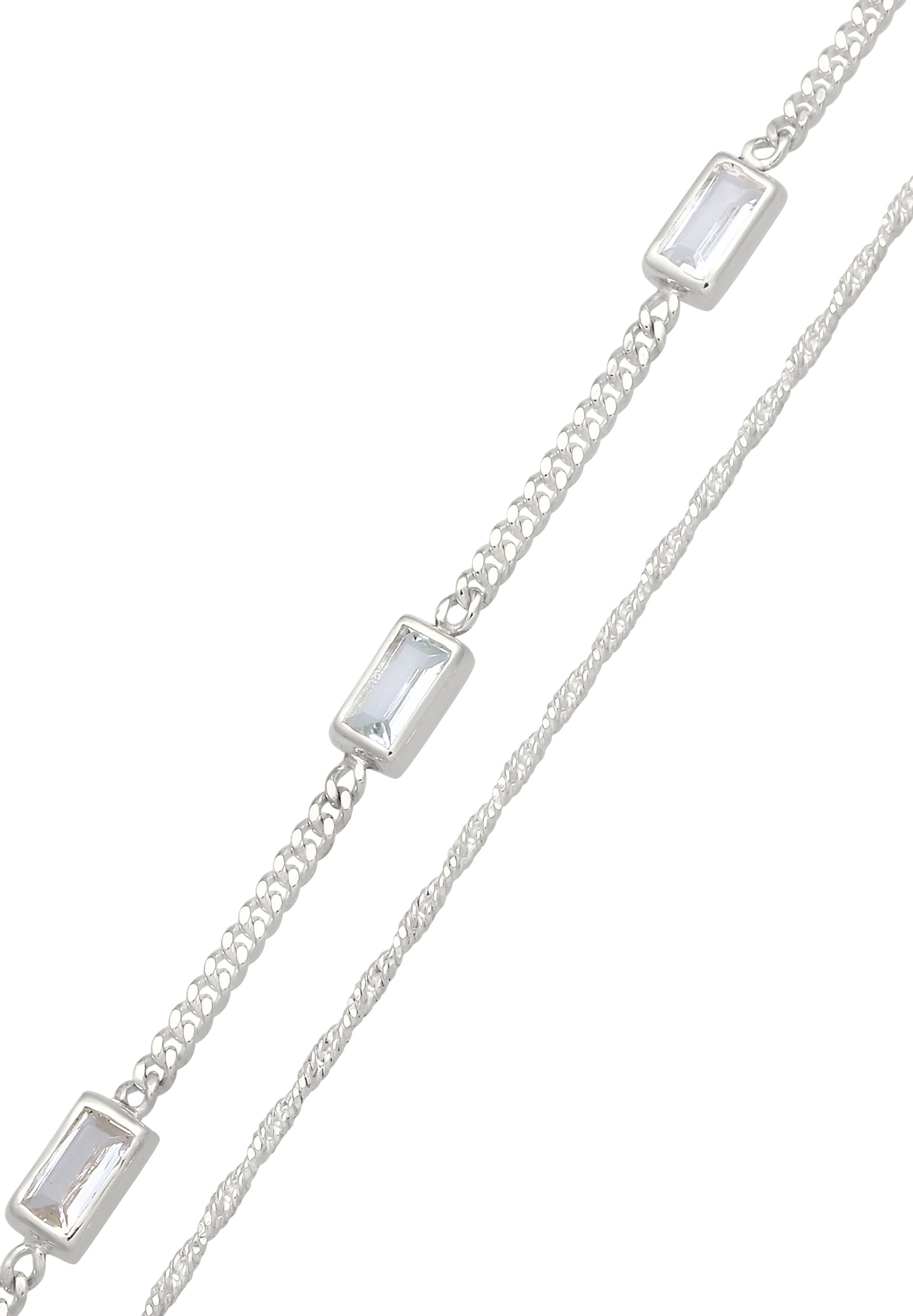 Elli Armketten Set »Armband Set Rechteck Topas Weiß 925 Sterling Silber«