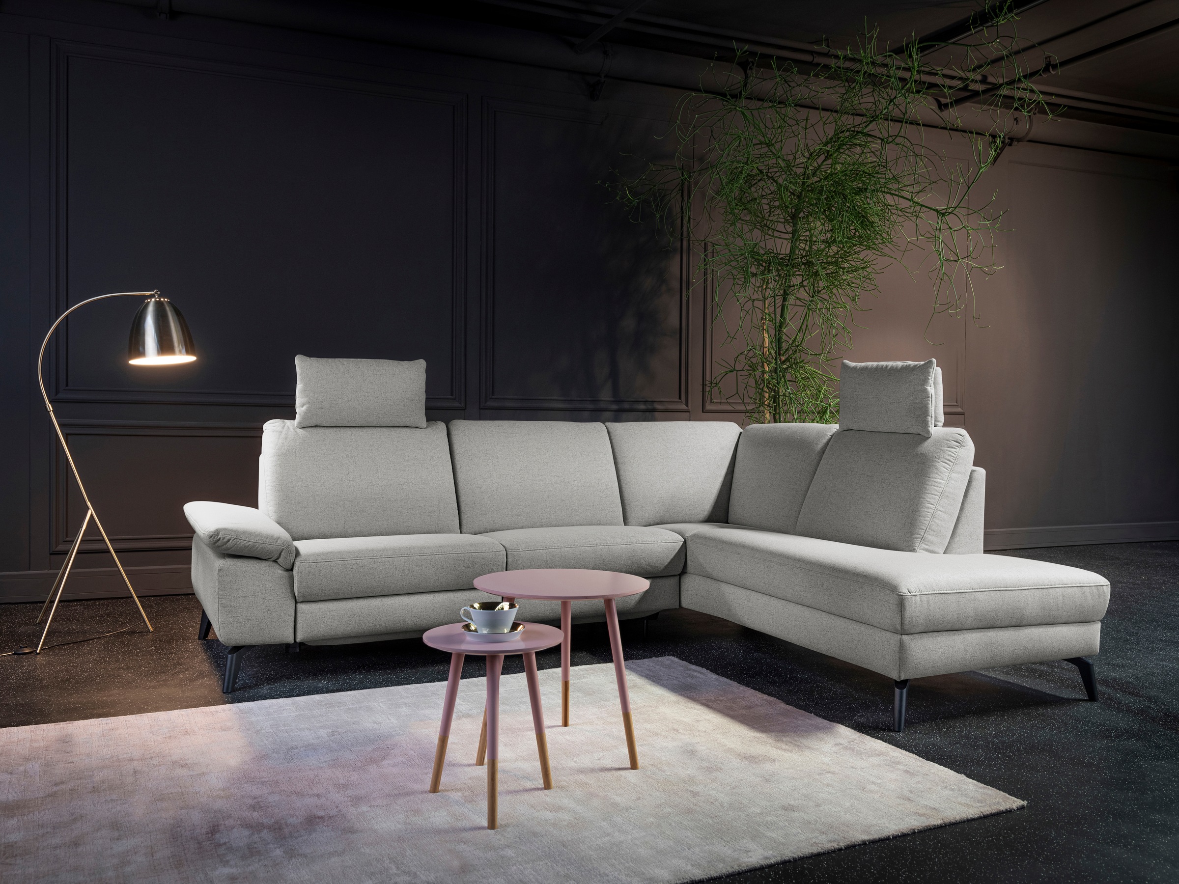 alina Ecksofa, inkl. Kopfstützen, wahlweise mit Relaxfunktion, Breite: 243 cm