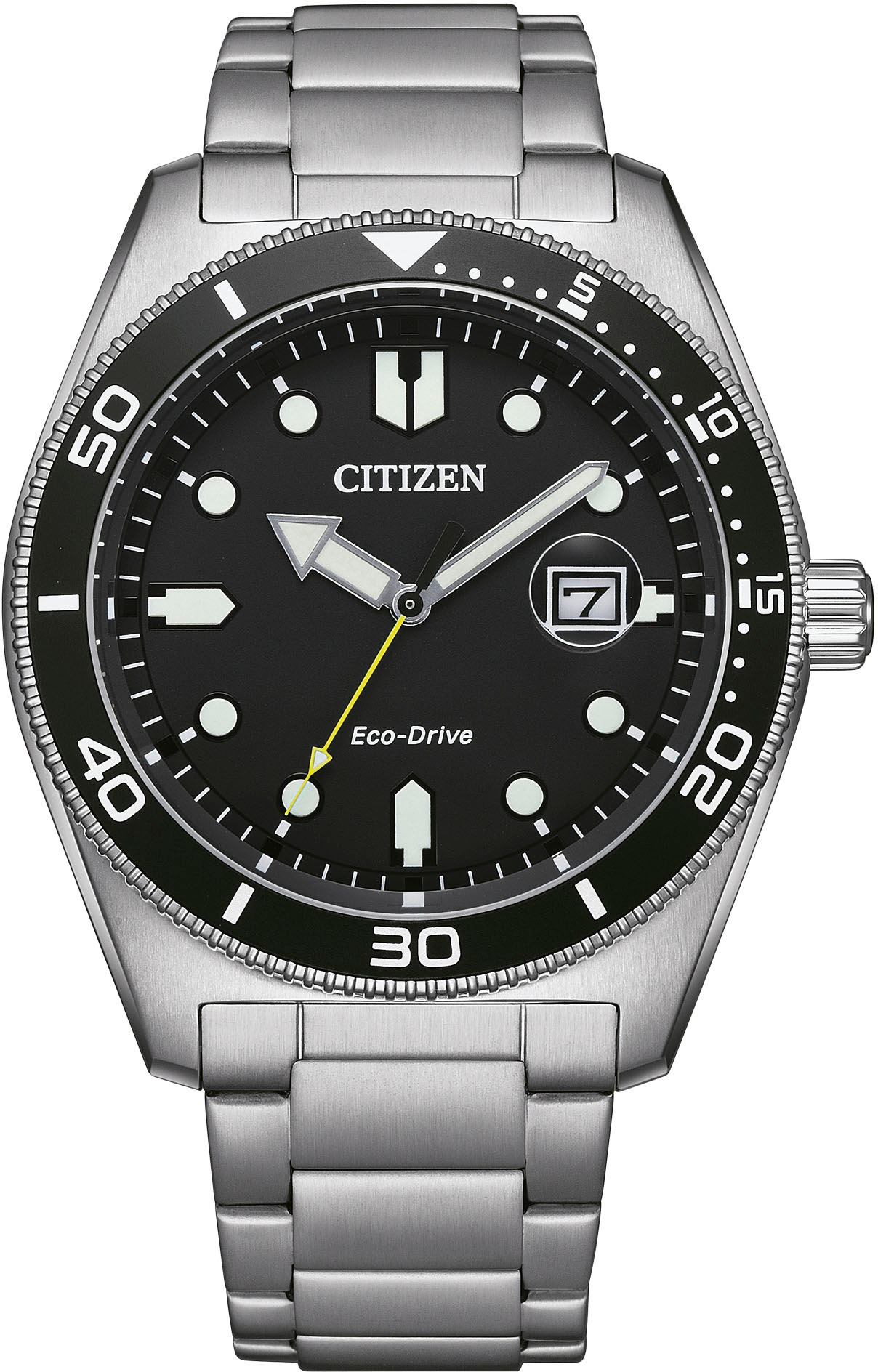 Citizen Solaruhr, Armbanduhr, Herrenuhr, Edelstahlarmband, bis 10 bar wasserd.