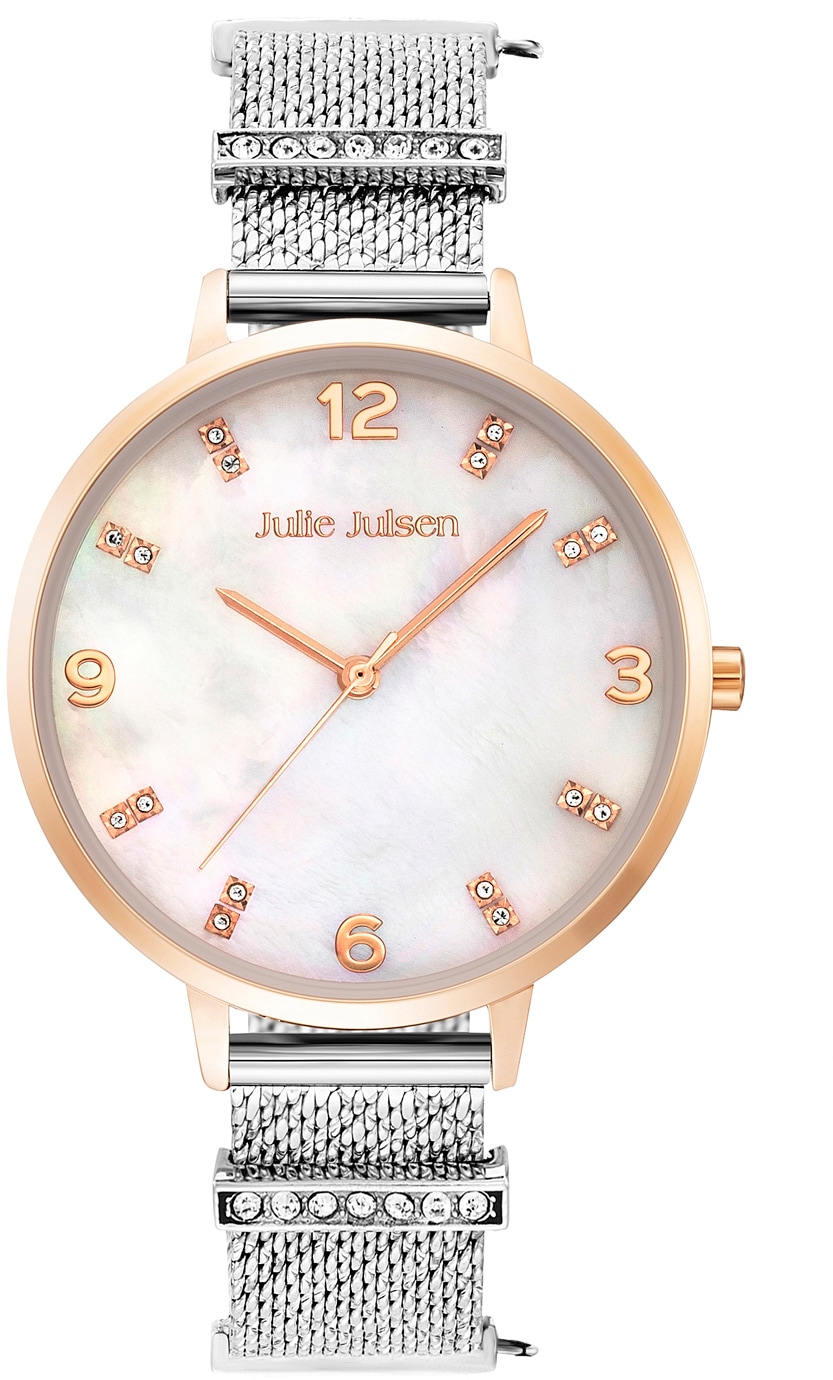 Julie Julsen Quarzuhr »Charming Pearl Rosé, JJW1231RGSME-36-1«, Charminguhr, Zirkonia