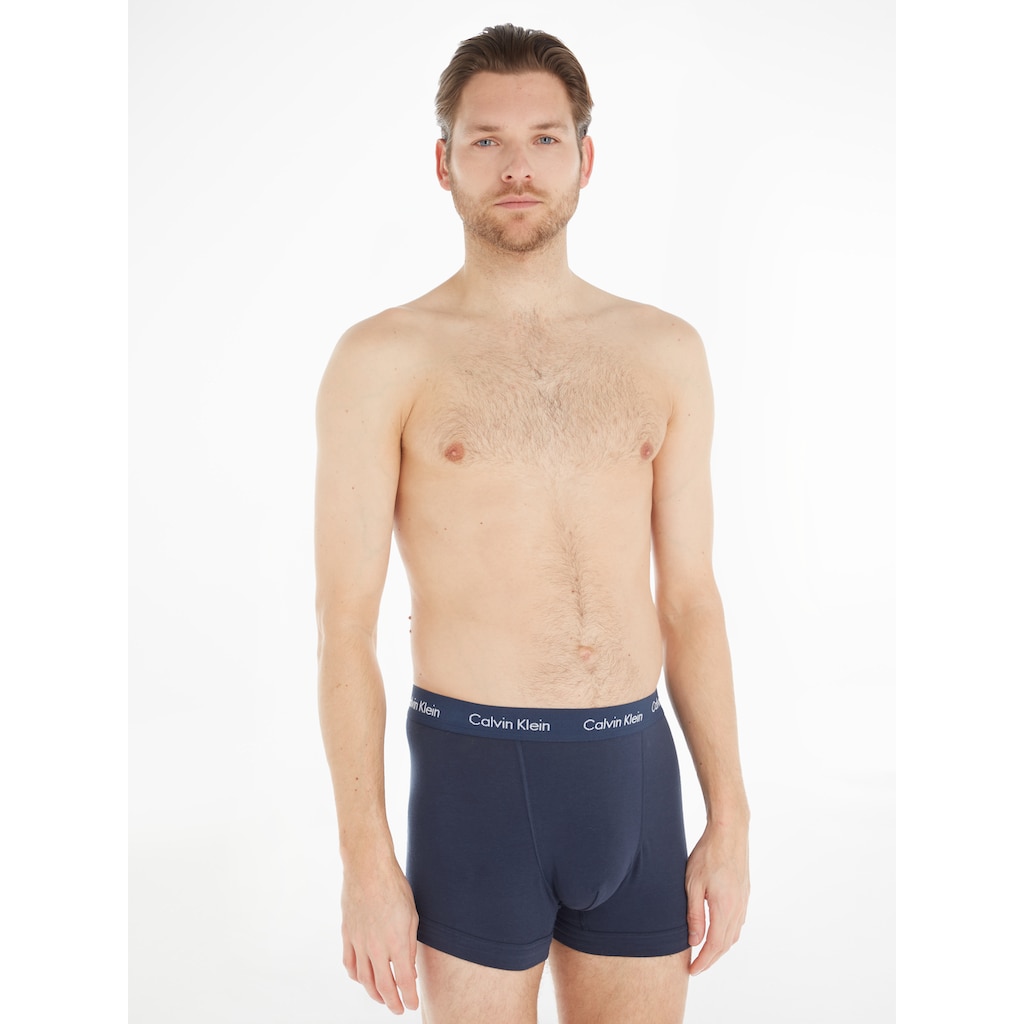 Calvin Klein Underwear Boxer, (3 St.), in blautönen mit Logo-Elastikbund