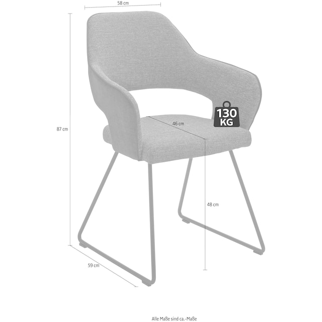 MCA furniture Stuhl »NEWCASTEL«, 2er-Set, Stuhl belastbar bis 130 Kg auf  Raten bestellen