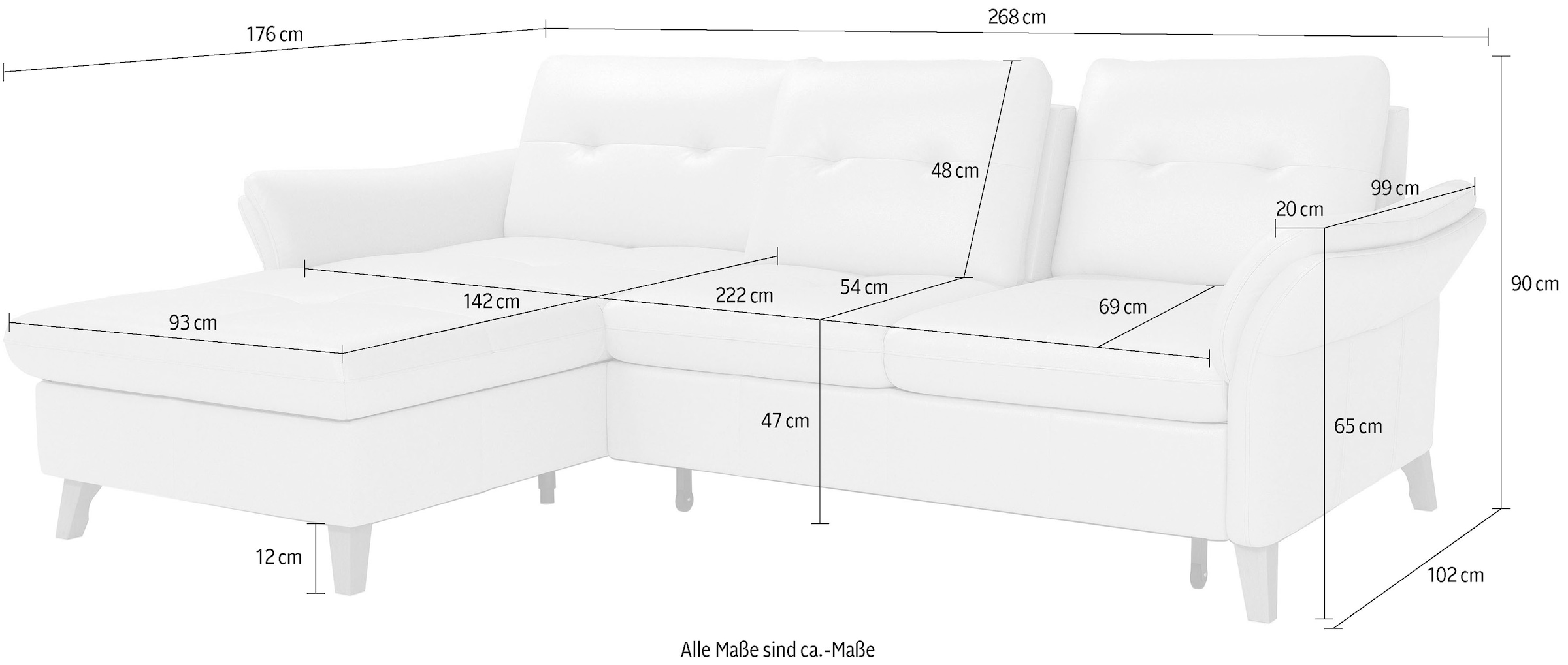 sit&more Ecksofa »Göteborg«, Sitztiefenverstellung und Federkern, wahlweise mit Bettfunktion