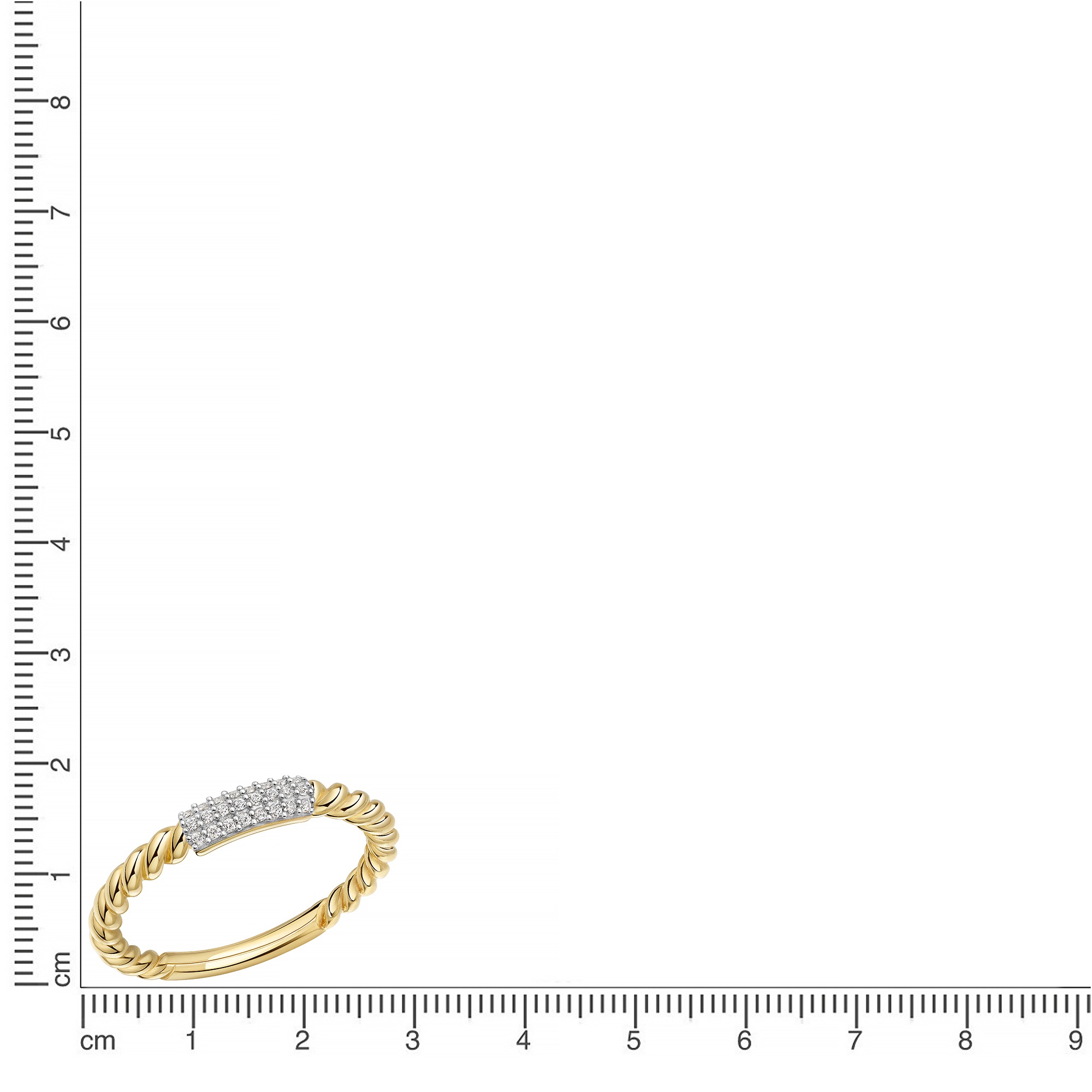 Firetti Fingerring »Schmuck Geschenk Gold 333 Damenring Ring Kordel bicolor« mit Zirkonia (synth.)