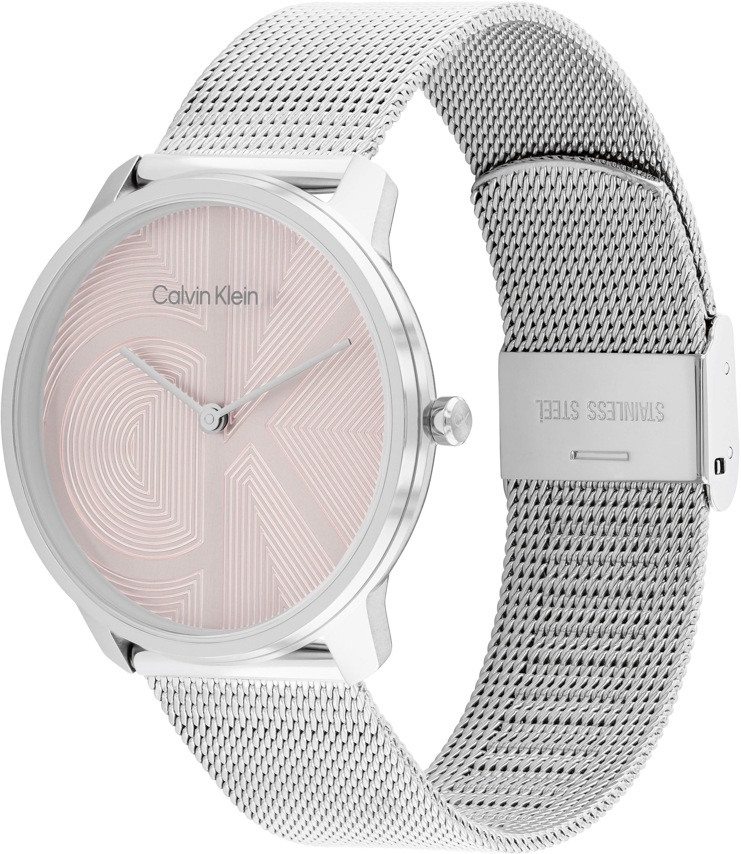 Calvin Klein Quarzuhr »CK ICONIC 35 mm«, Armbanduhr, Damenuhr, Edelstahlarmband, analog