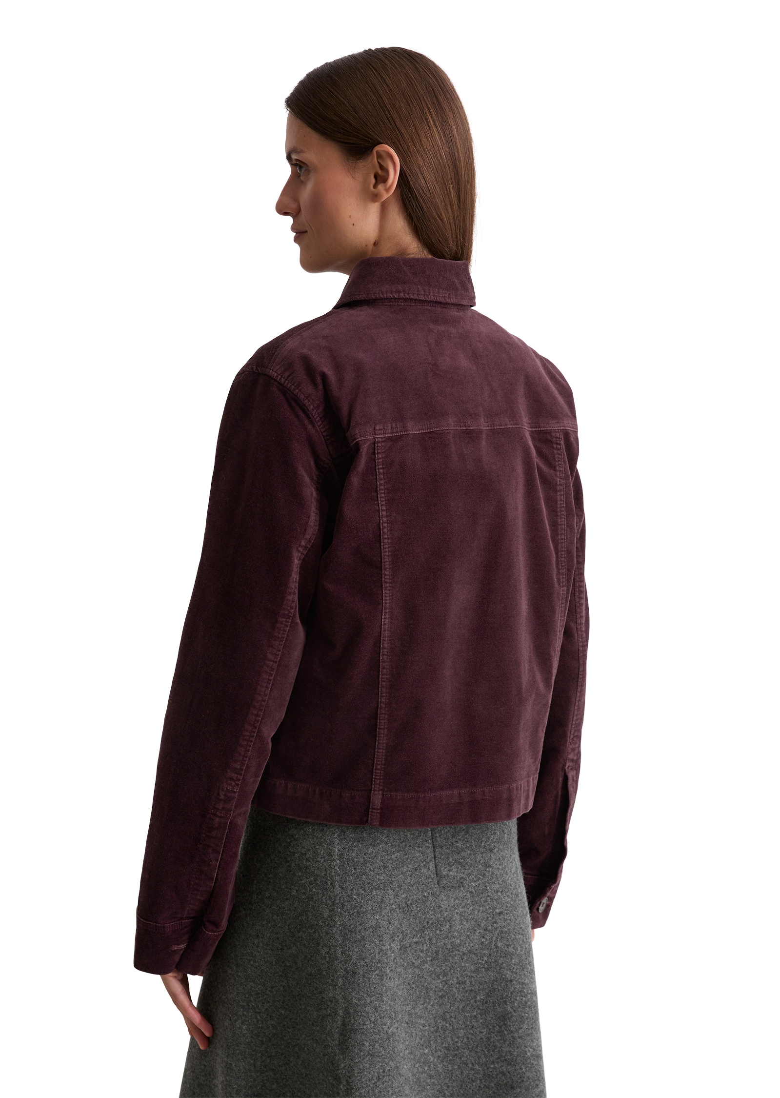 Marc O'Polo Kurzjacke aus Samt, , regular fit, aus Organic-Cotton-Viskose-Stretch