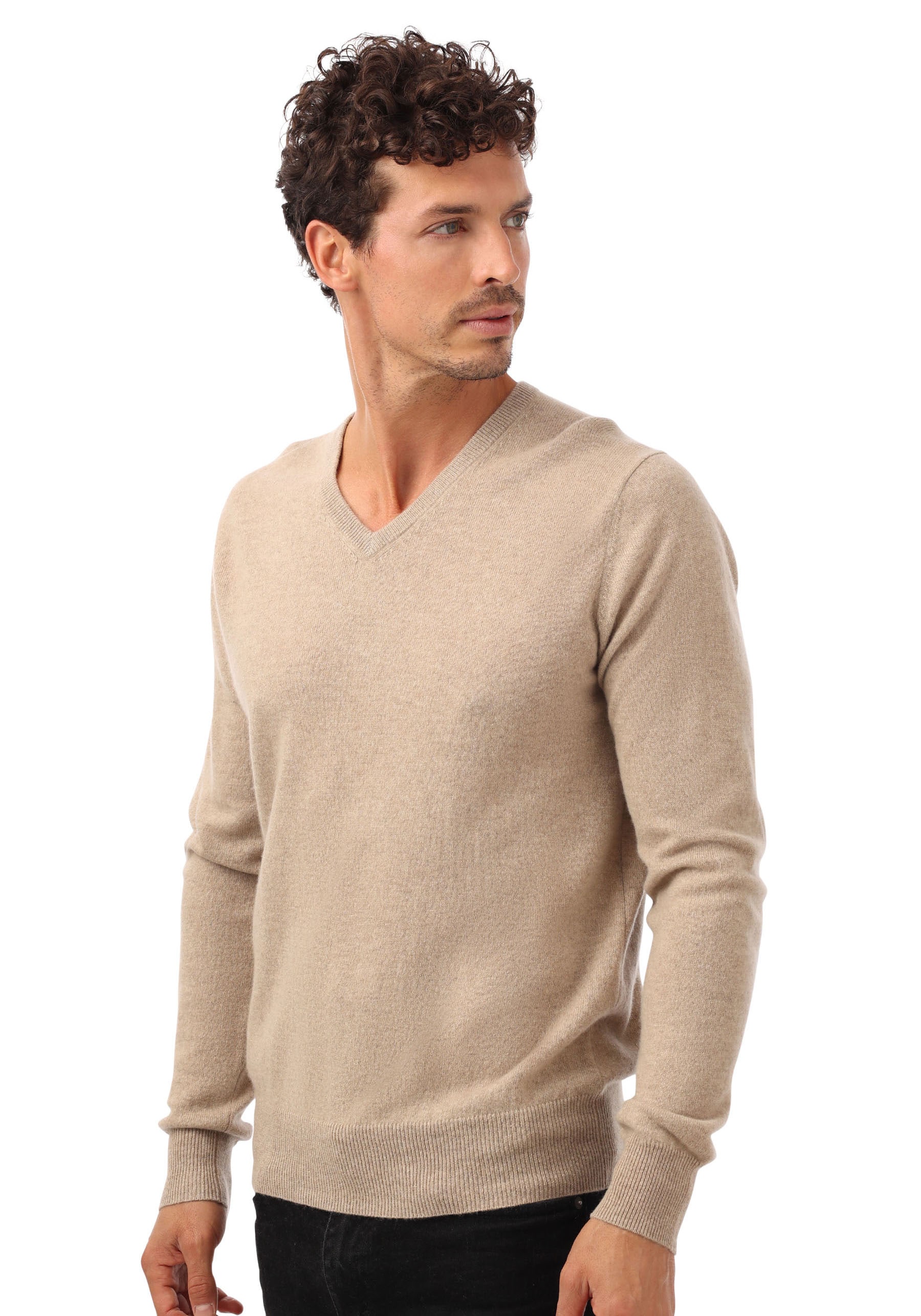 Zwillingsherz Kaschmirpullover, V-Ausschnitt, Cashmere, Langarm, Regular Fit, wärmend